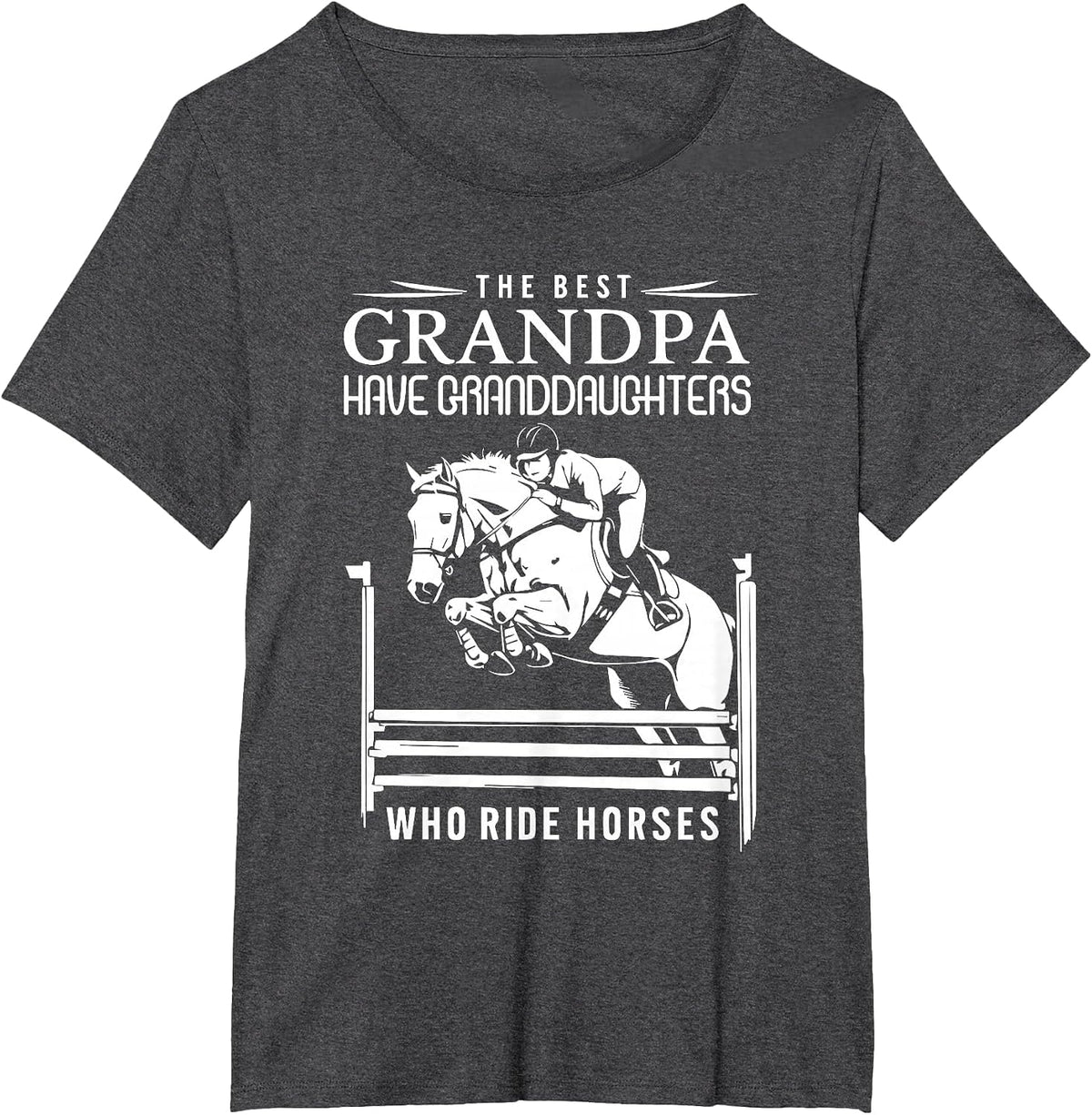 The Best Grandpa Have Granddaughters Who Ride Horses T-Shirt - Dark Heather Grey