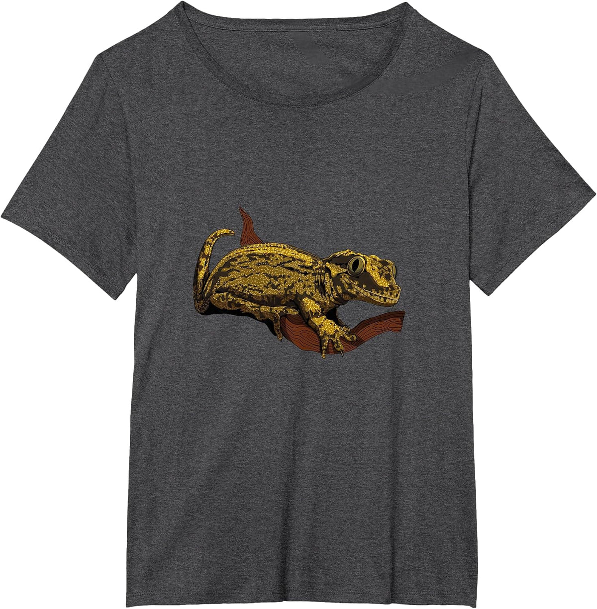 Drawing - Humphead Gecko T-Shirt - Dark Heather Grey