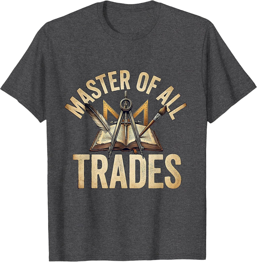 Men's Master of All Trades Renaissance Man Design T-Shirt - Dark Heather Grey