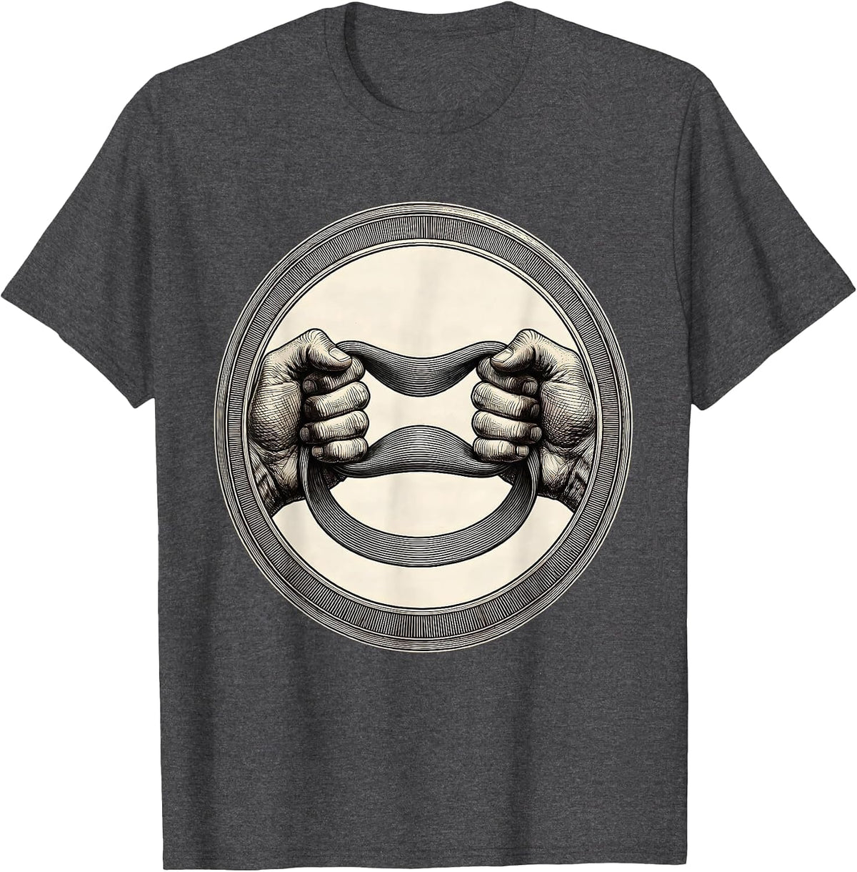 Physical Therapy Resistance Band Illustration T-Shirt - Dark Heather Grey