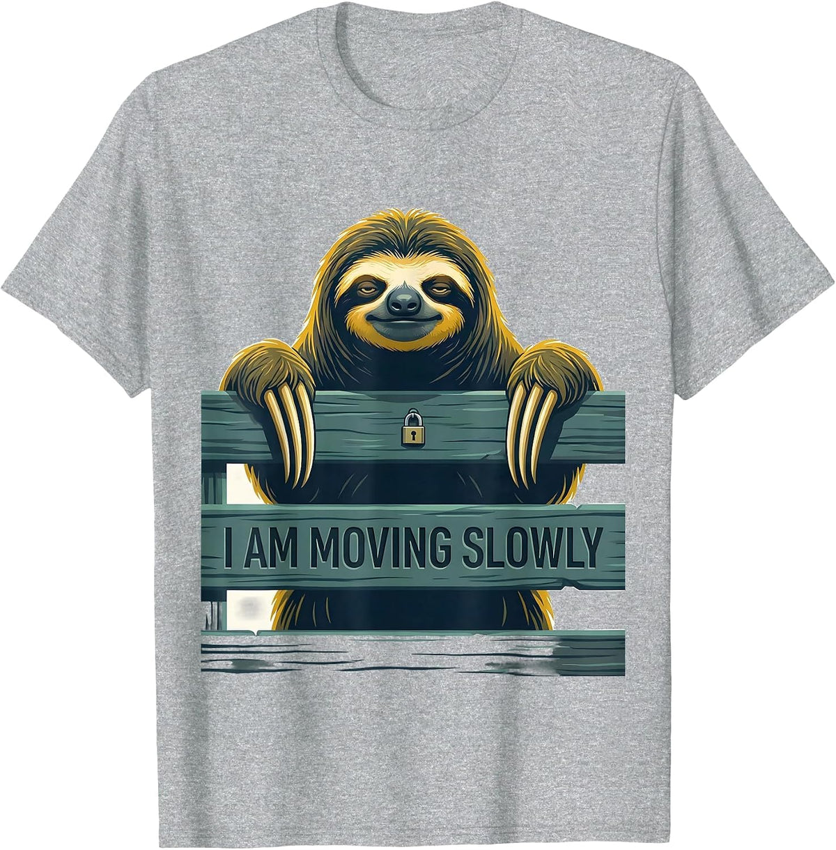 Men's I Am Moving Slowly Funny Sloth Lover Gift T-Shirt - Heather Grey