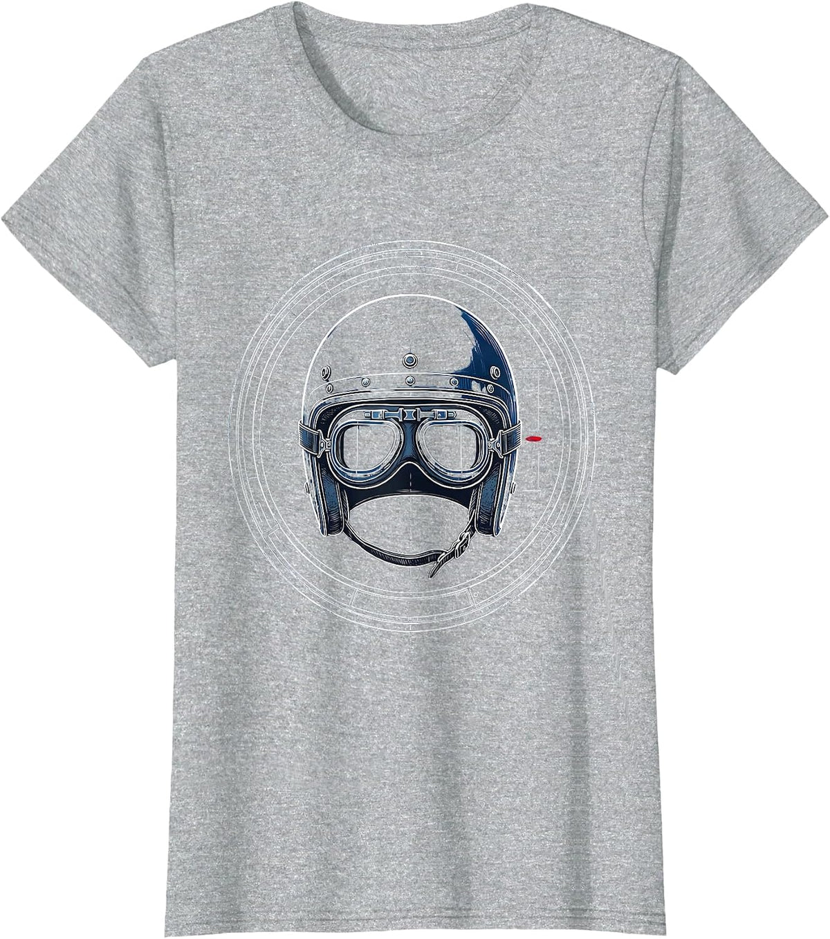 Vintage Mechanic Helmet and Goggles Portrait T-Shirt - Heather Grey