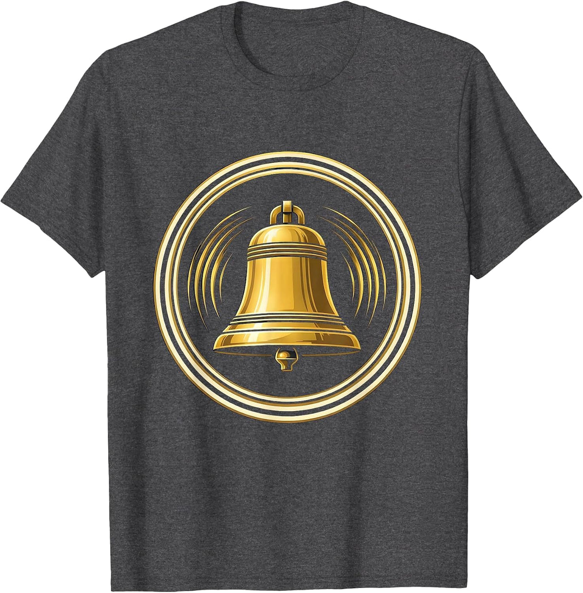 First Day of Kindergarten Ringing School Bell T-Shirt - Dark Heather Grey