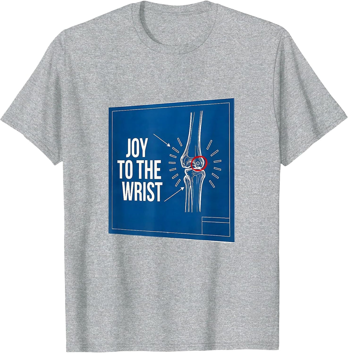 Men's Joy To The Wrist Technical Blueprint Physical Therapist T-Shirt - Heather Grey