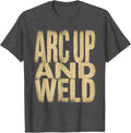 Men's Arc Up and Weld Welder Graphic Design T-Shirt - Dark Heather Grey
