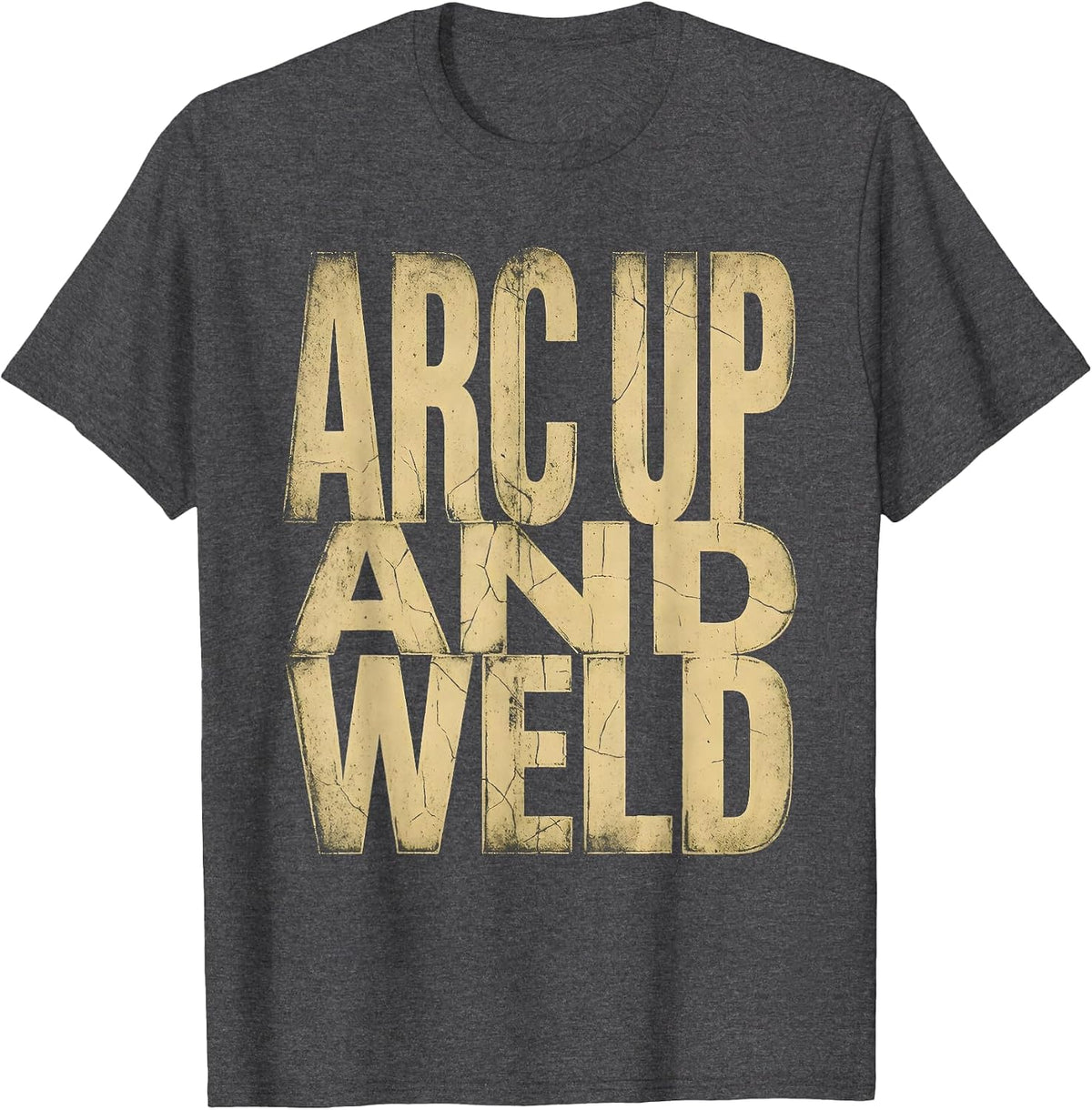 Men's Arc Up and Weld Welder Graphic Design T-Shirt - Dark Heather Grey