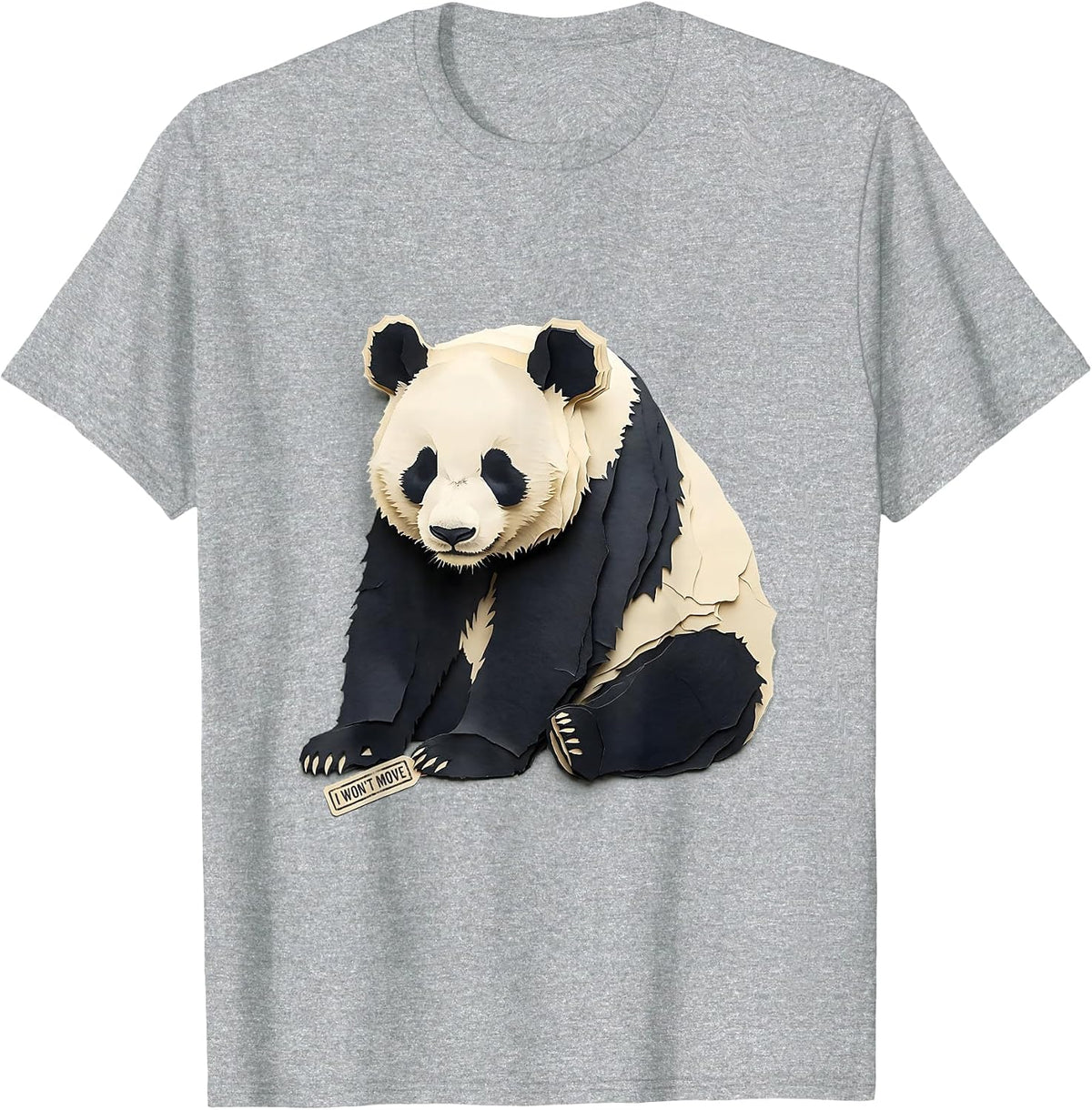 Men's I Won't Move Funny Panda Bear Animal Lover Gift T-Shirt - Heather Grey