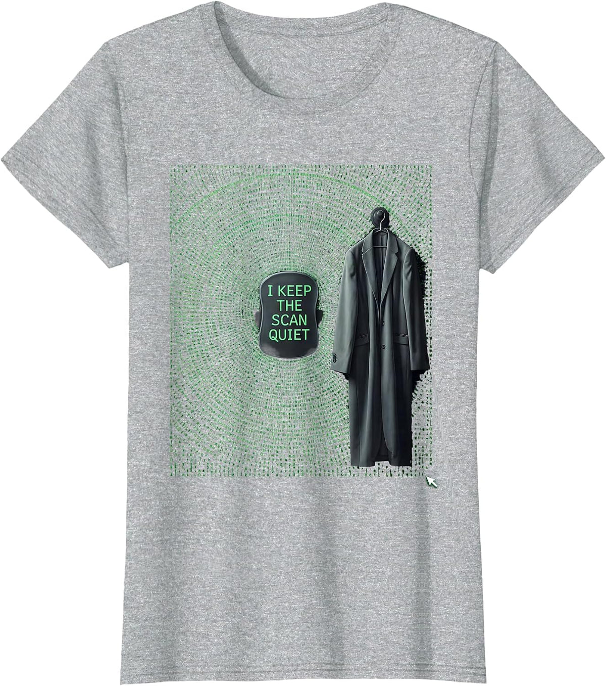 I Keep The Scan Quiet Ascii Terminal Art Mammography T-Shirt - Heather Grey