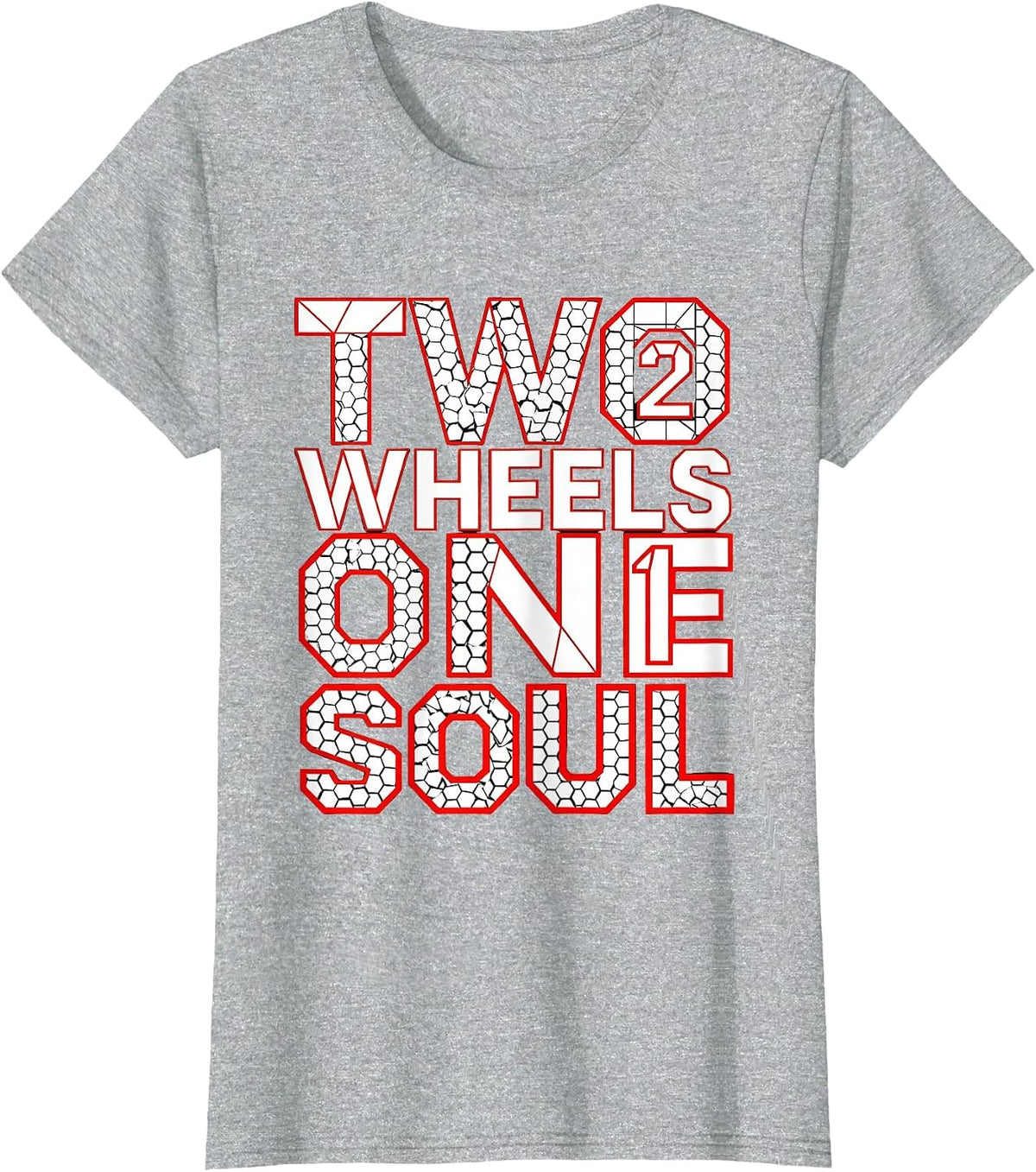 Two Wheels One Soul Bike Rider Design T-Shirt - Heather Grey