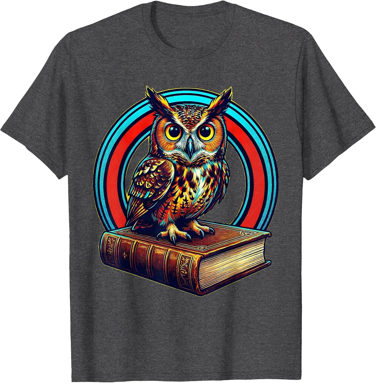 Owl on Dictionary English Teacher Gift T-Shirt - Dark Heather Grey