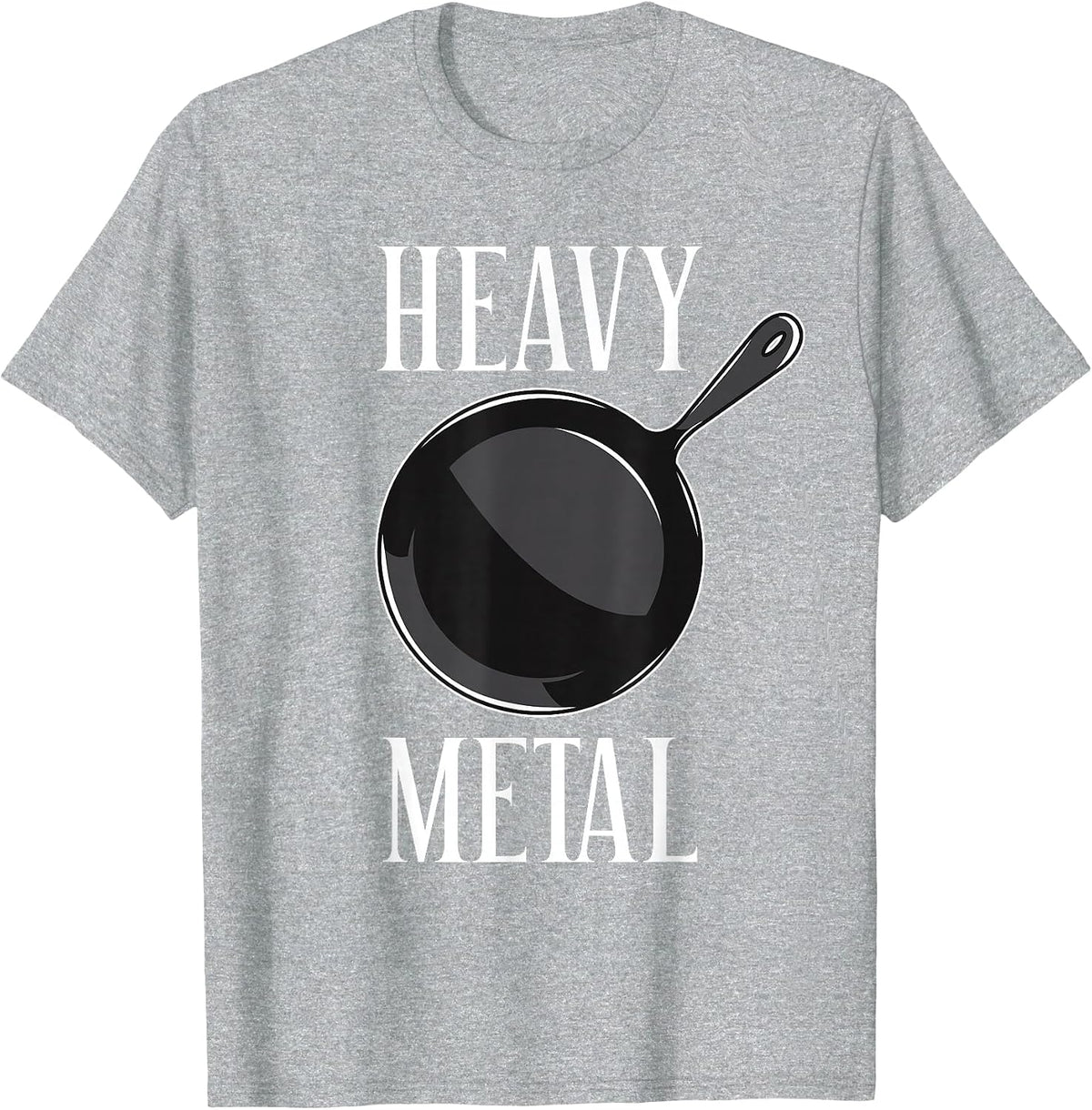 Heavy Metal Cast Iron Cookware Funny Cooking T-Shirt - Heather Grey