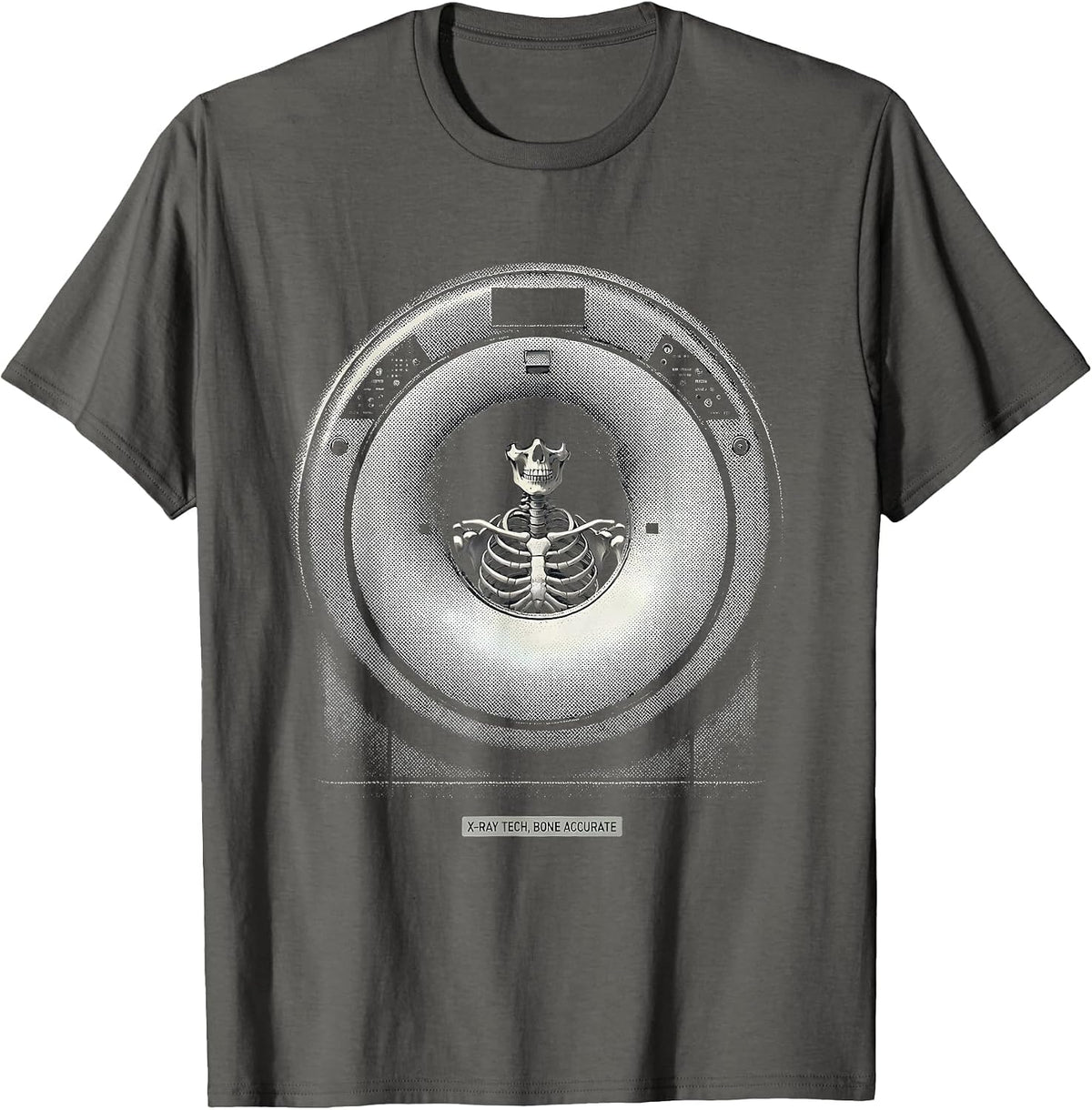 X-Ray Tech Bone Accurate Funny Radiology Tech Gift T-Shirt - Asphalt Grey