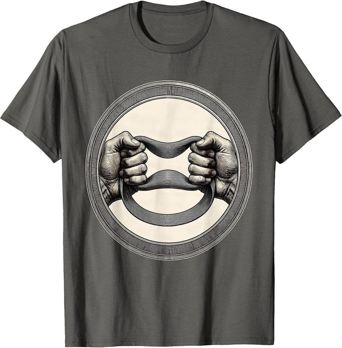 Physical Therapy Resistance Band Illustration T-Shirt - Asphalt Grey
