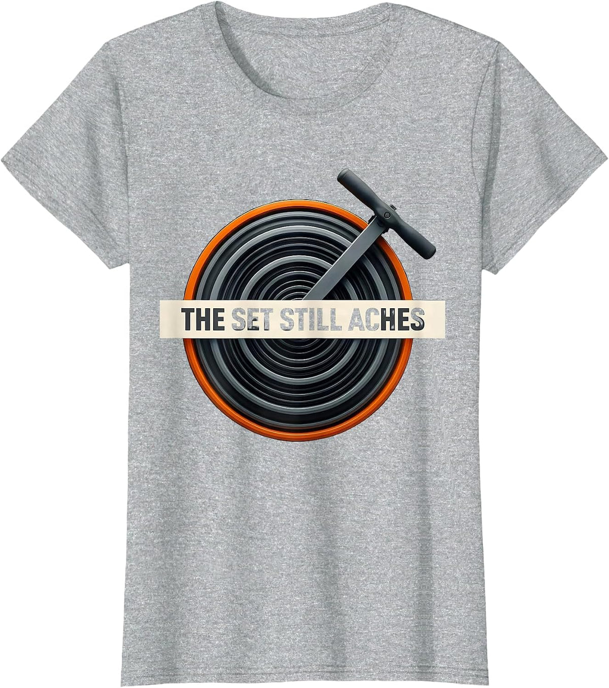 Women's The Set Still Aches Funny Gym Workout Weightlifting Humor T-Shirt - Heather Grey