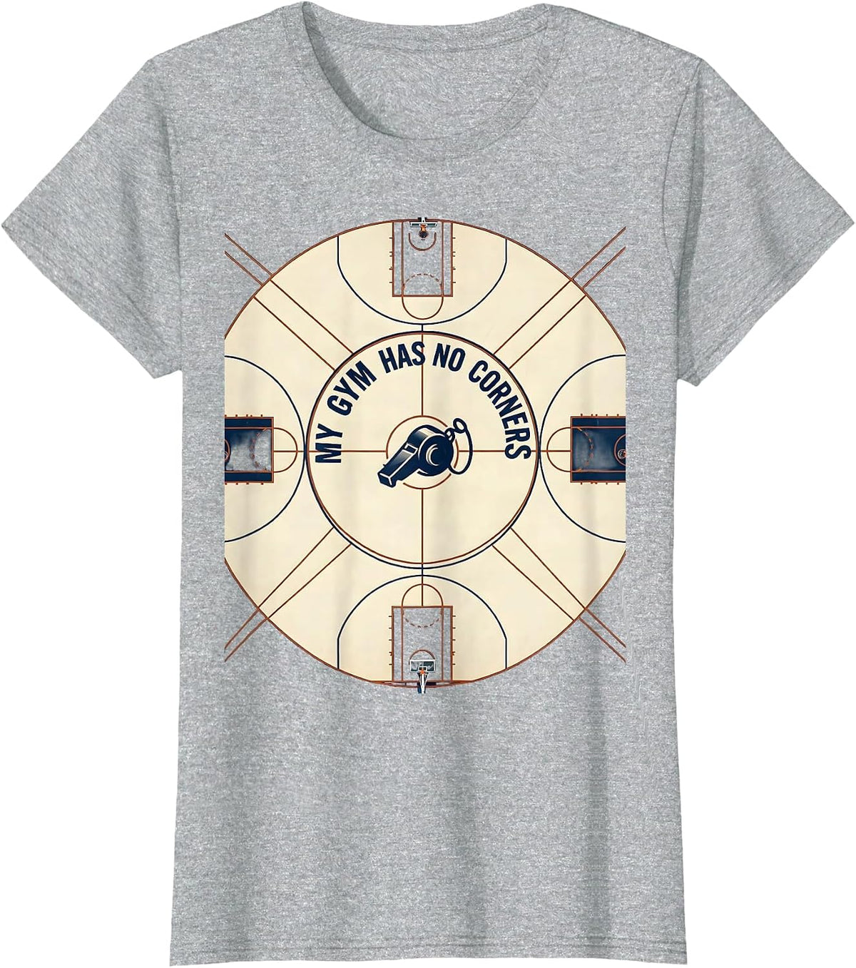 My Gym Has No Corners Playful PE Teacher Back To School T-Shirt - Heather Grey