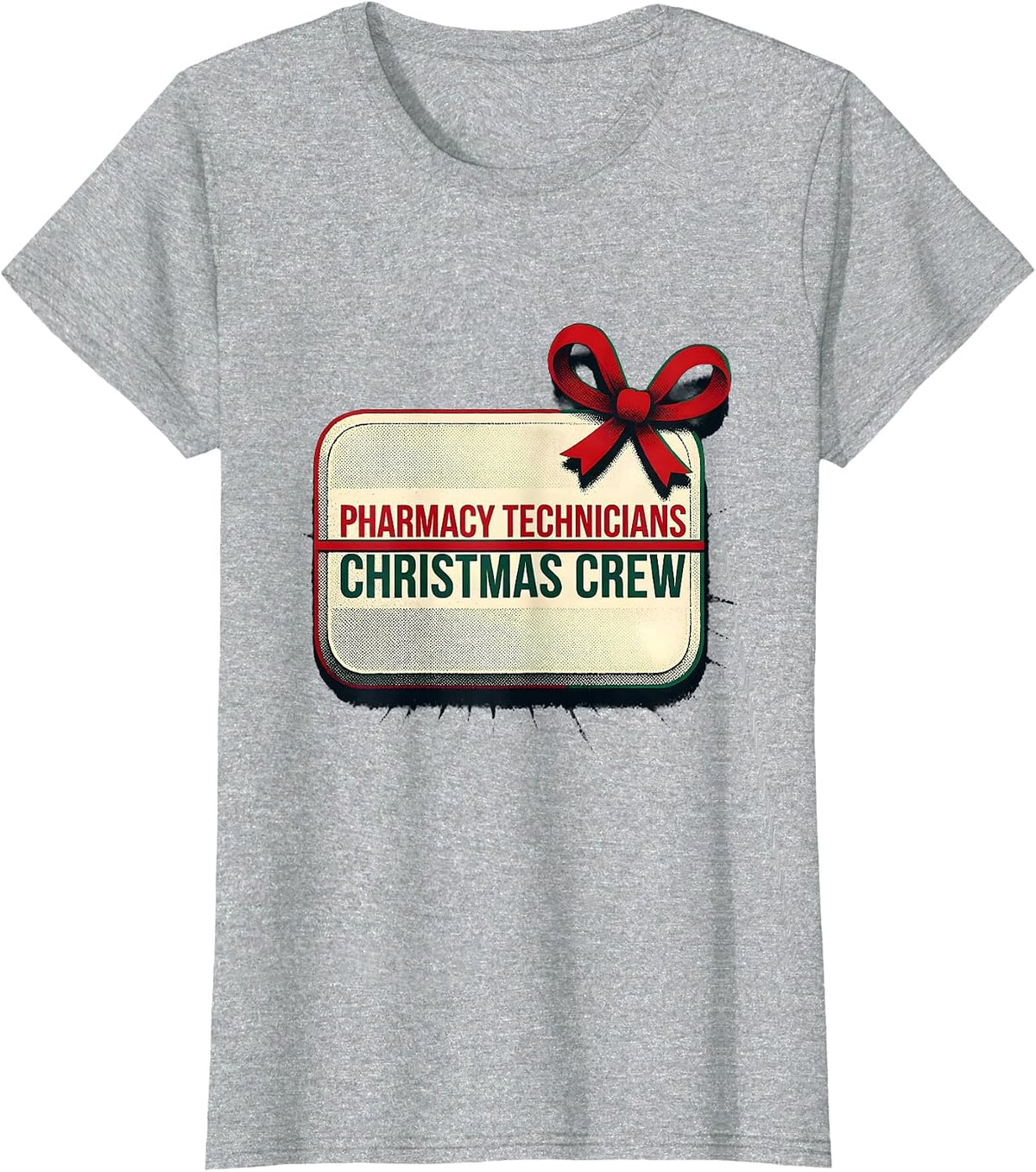 Women's Pharmacy Technicians Christmas Crew Funny Matching Group T-Shirt - Heather Grey