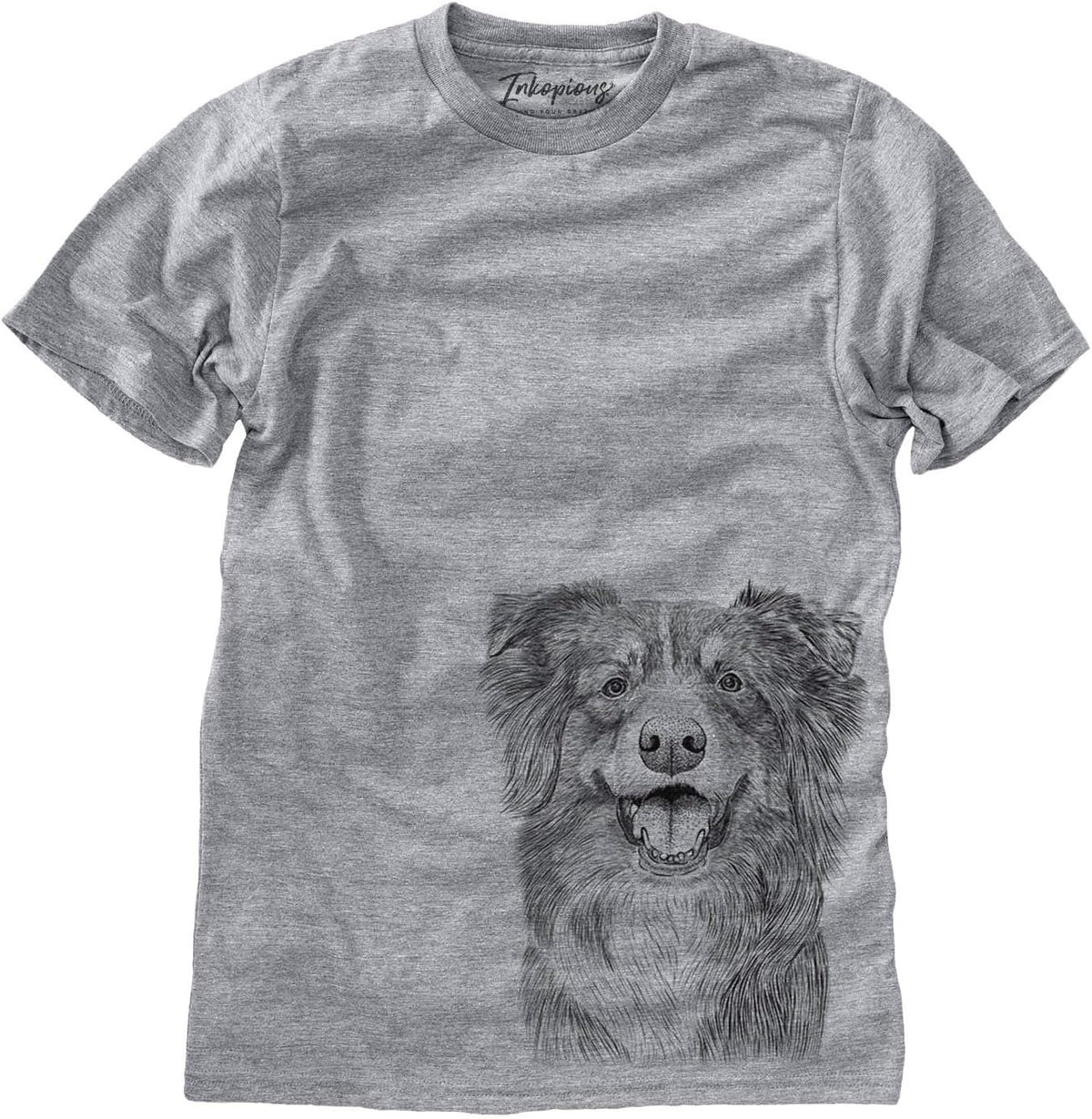 Bare Aussie Parker the Australian Shepherd Dog Triblend T-Shirt - Unisex Grey Crew Neck