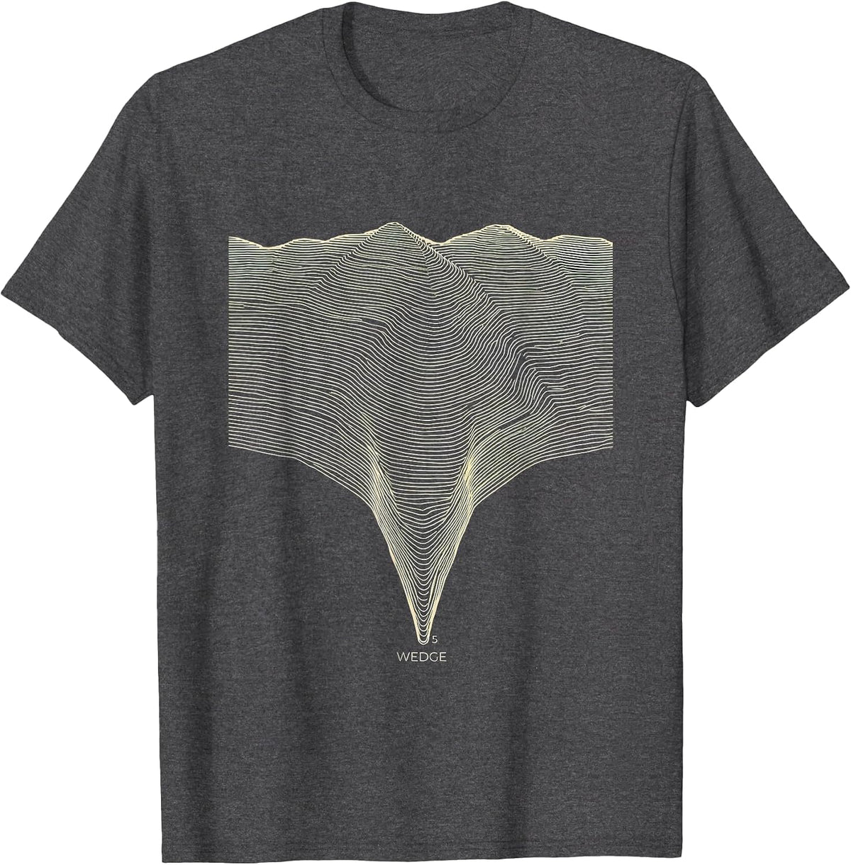 Wedge Topographic Contour Storm Chaser Tornado Meteorology T-Shirt - Dark Heather Grey