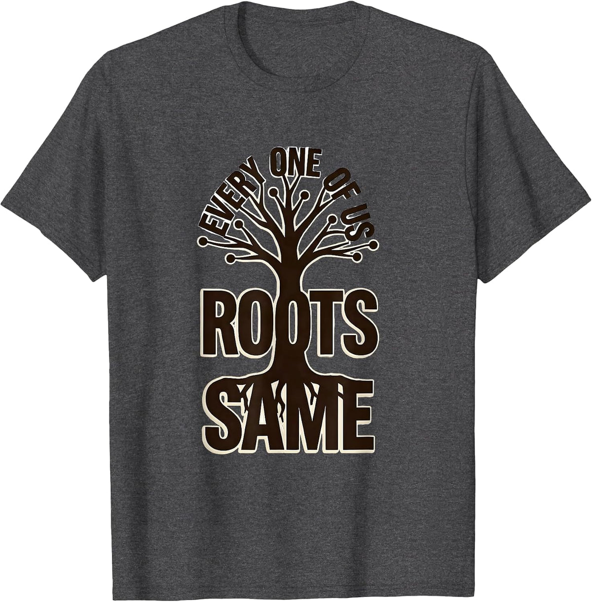Men's Same Roots, Every One of Us Family Reunion Matching Group T-Shirt - Dark Heather Grey