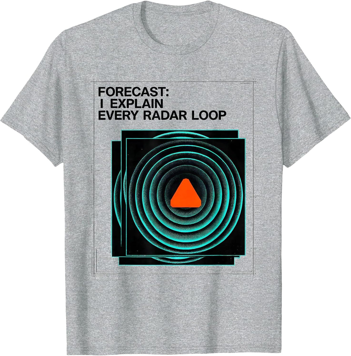 Men's Forecast: I Explain Every Radar Loop Risograph Meteorology T-Shirt - Heather Grey