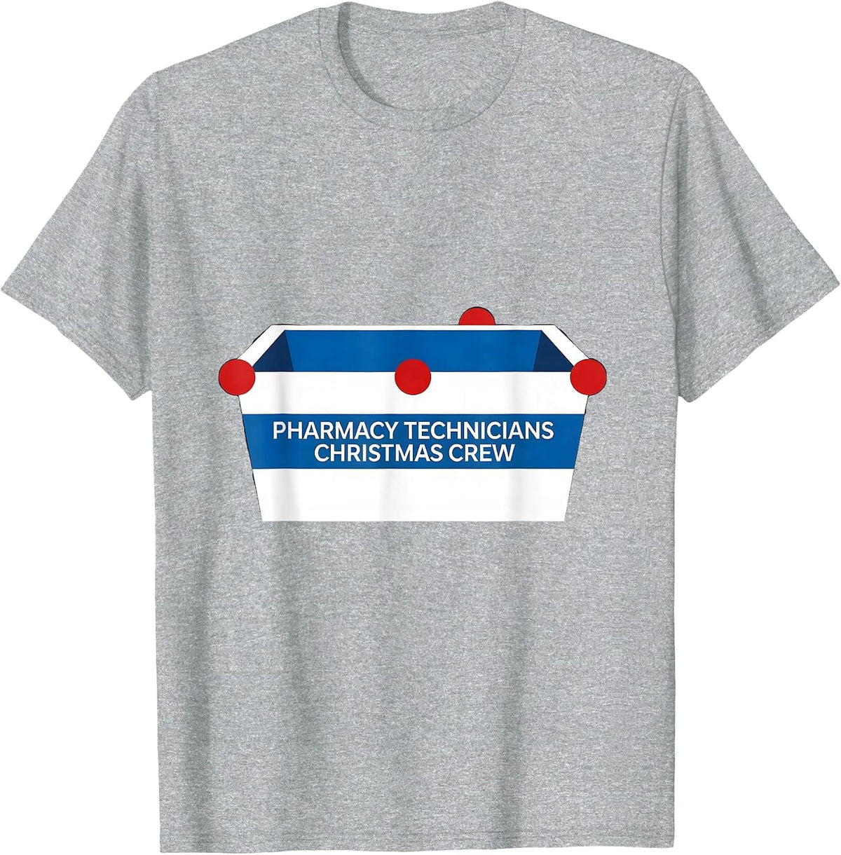 Men's Pharmacy Technicians Christmas Crew Funny Matching Holiday T-Shirt - Heather Grey