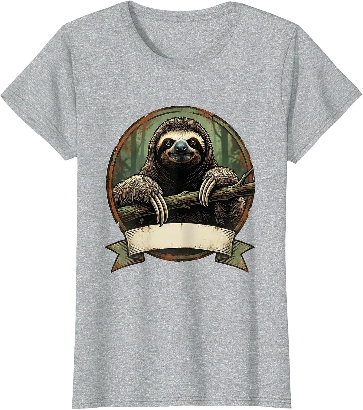 Women's Sloth Vintage Animal Lover Funny Novelty Gift T-Shirt - Heather Grey