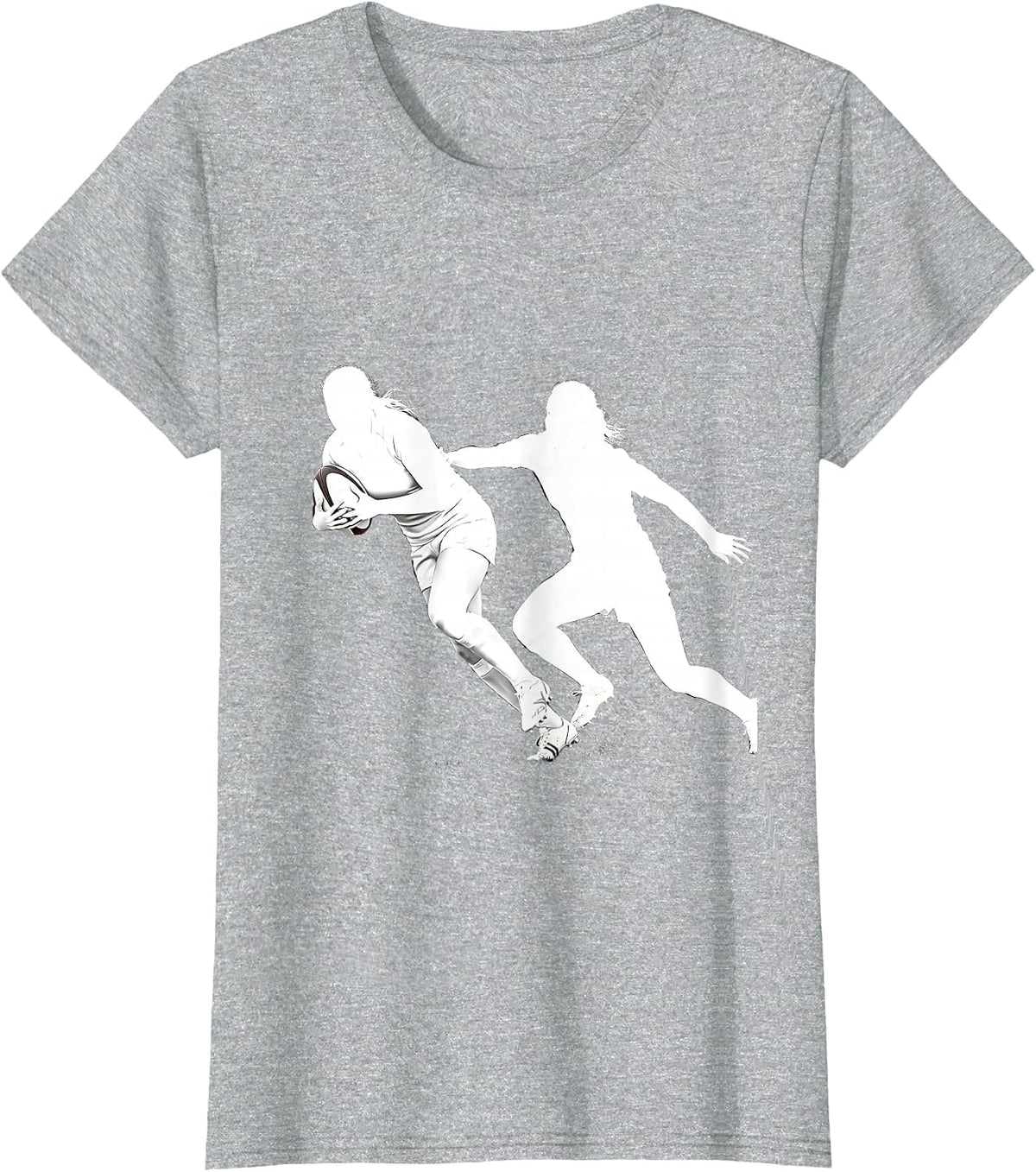 Rugby Side-Step Graphic Tee - Evade and Score T-Shirt - Heather Grey