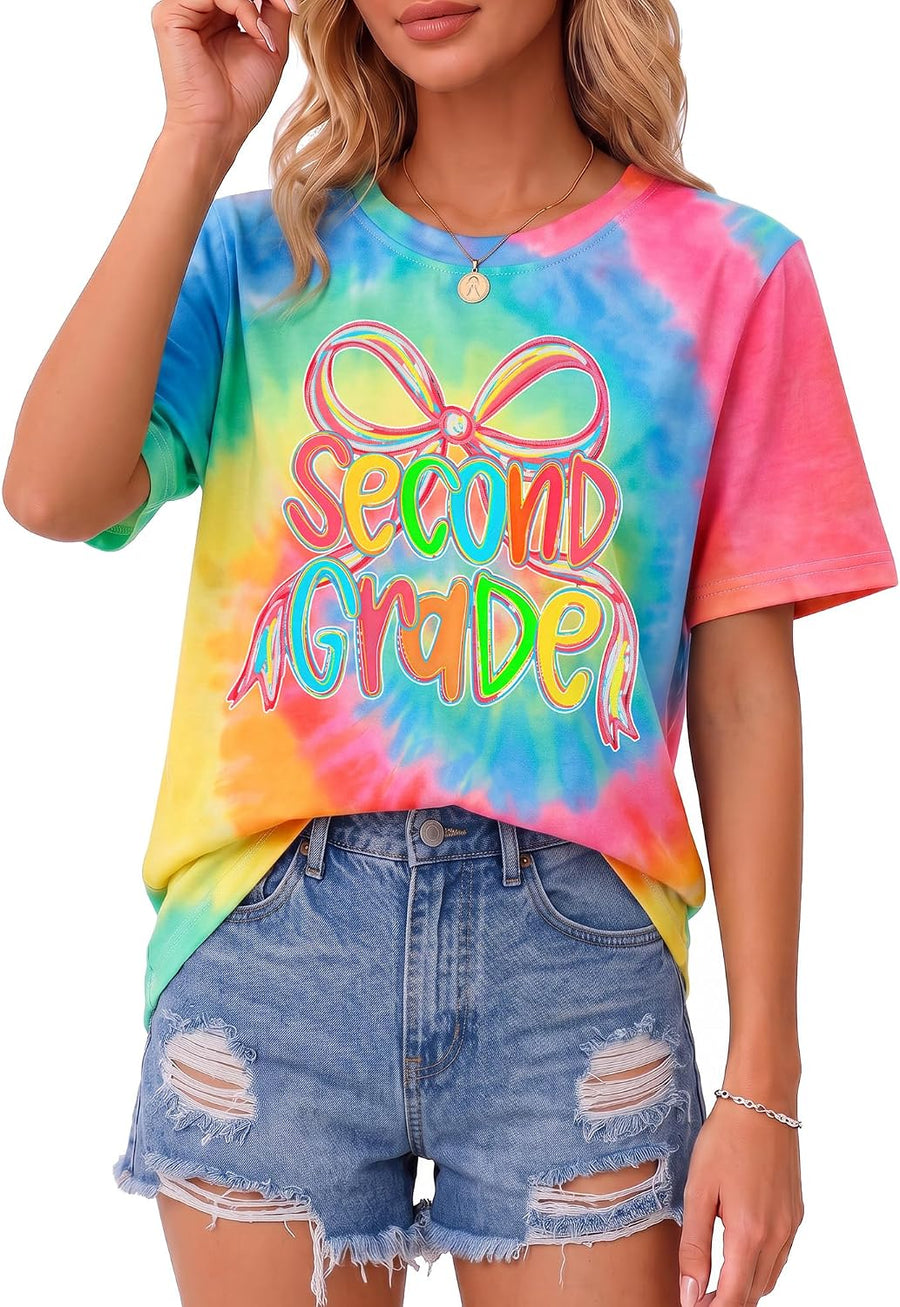 First Day of School Teacher Shirts Pre-k Kindergarten 1st 2nd 4th Grade Tee - Womencolorful-06
