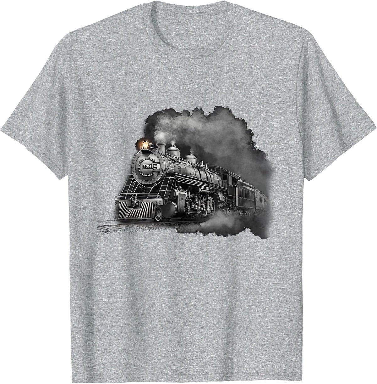 Steam Locomotive Train Engine Railroad Big-Boy Train 4014 T-Shirt - Heather Grey
