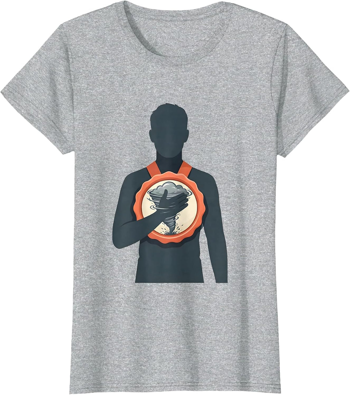 Tornado Badge Storm Chaser Meteorology Enthusiast T-Shirt - Heather Grey