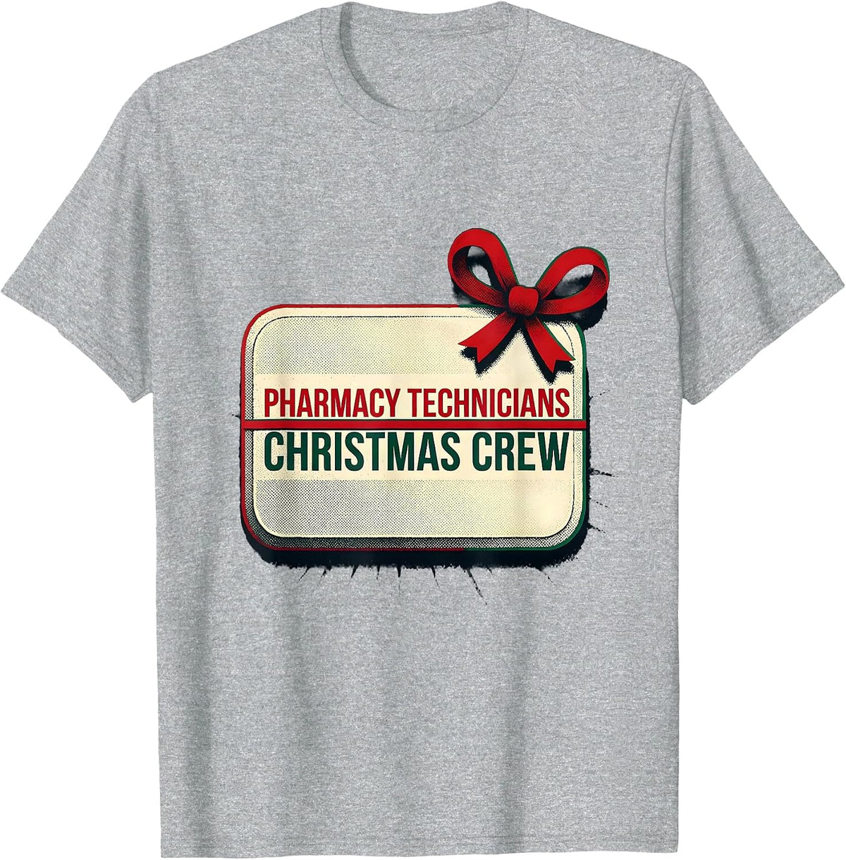Men's Pharmacy Technicians Christmas Crew Funny Matching Group T-Shirt - Heather Grey