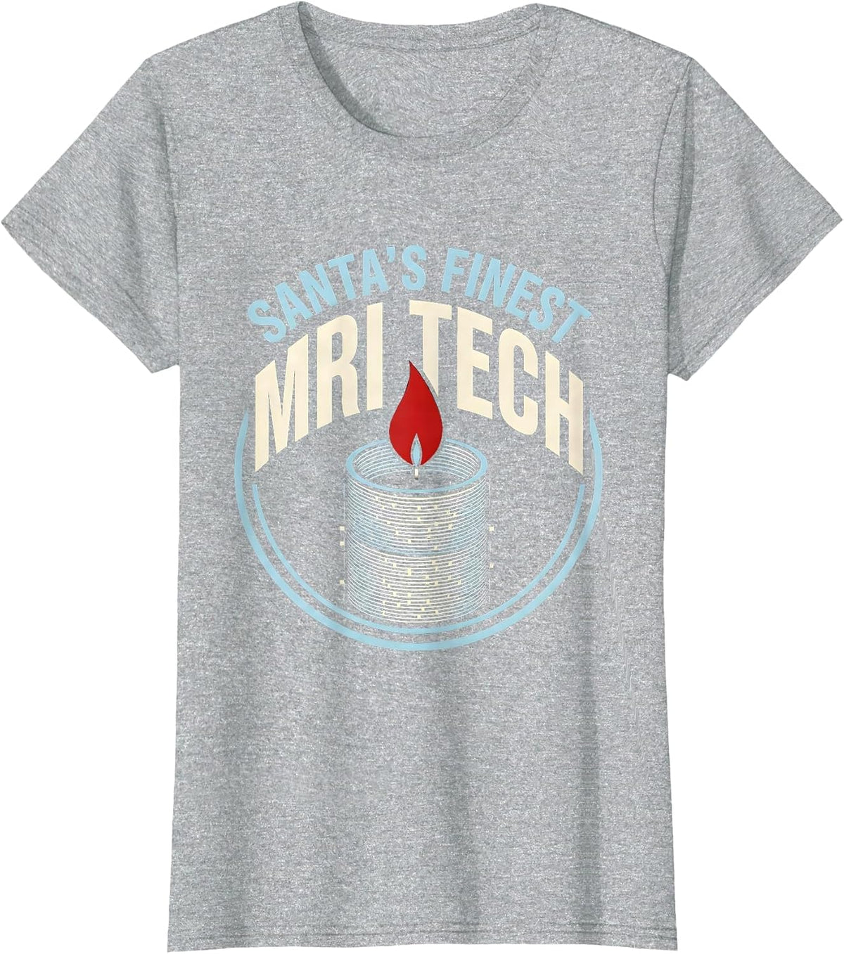Women's Santa's Finest MRI Tech Funny Radiology Tech Christmas Humor T-Shirt - Heather Grey