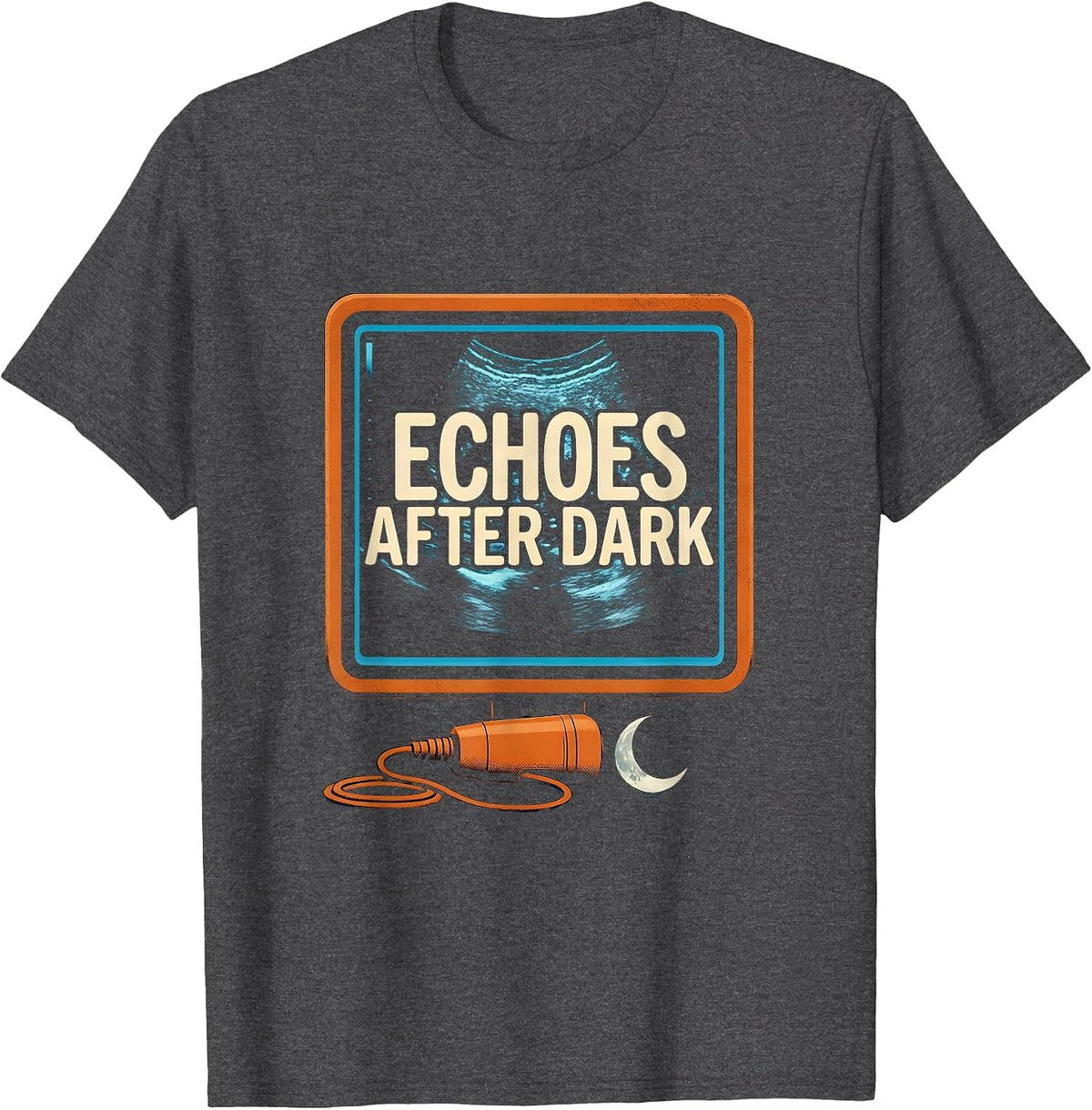 Men's Echoes After Dark Screenprint Sonographer Halloween T-Shirt - Dark Heather Grey
