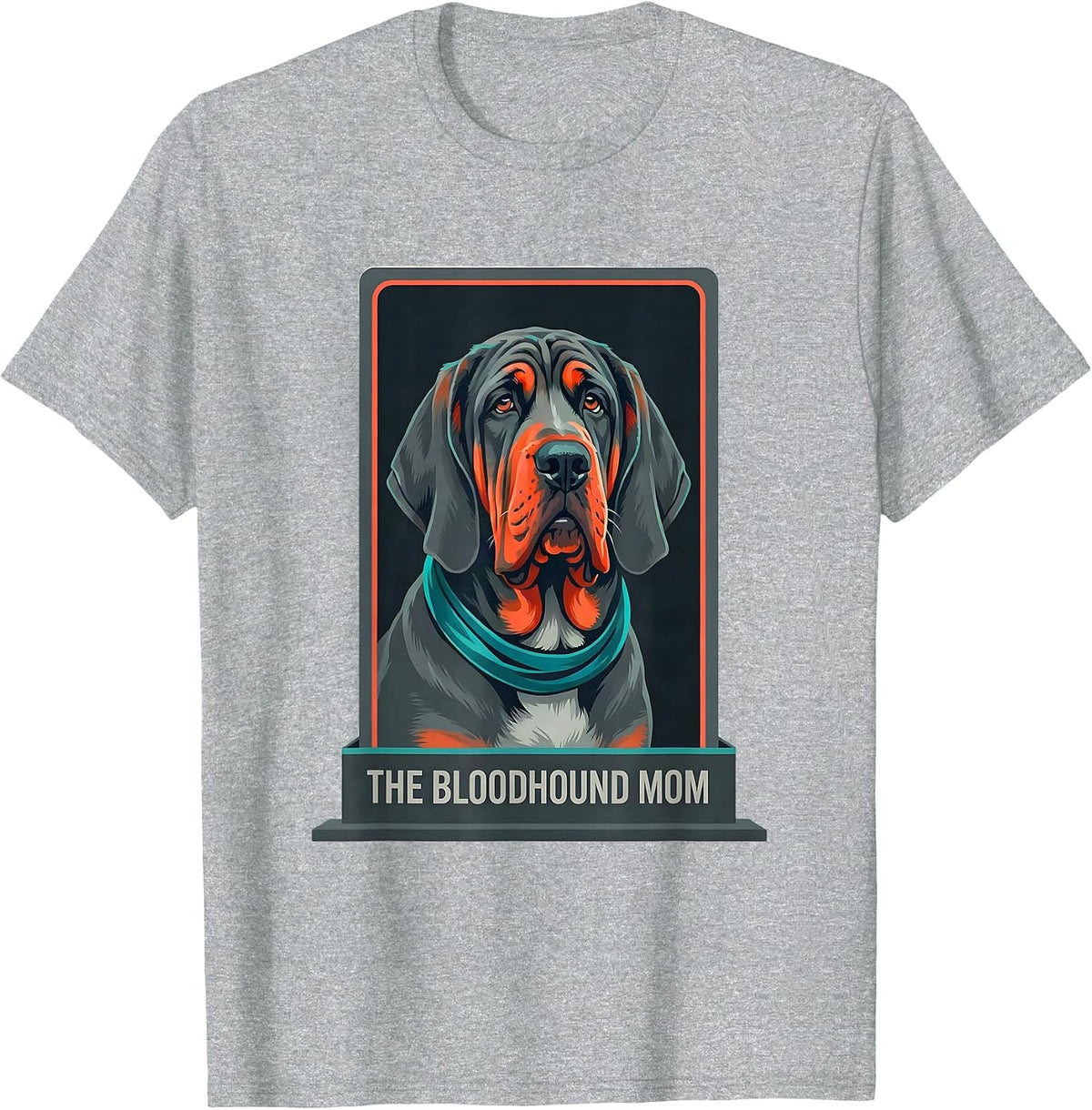 Men's The Bloodhound Mom Tarot Card Dog Mom Breed Portrait T-Shirt - Heather Grey
