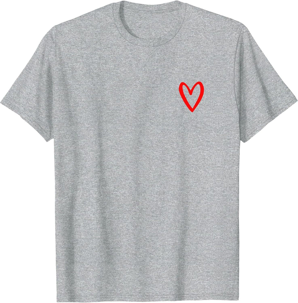 Heart Love Retro Vintage Tiny Red Heart Valentine's Day T-Shirt - Heather Grey