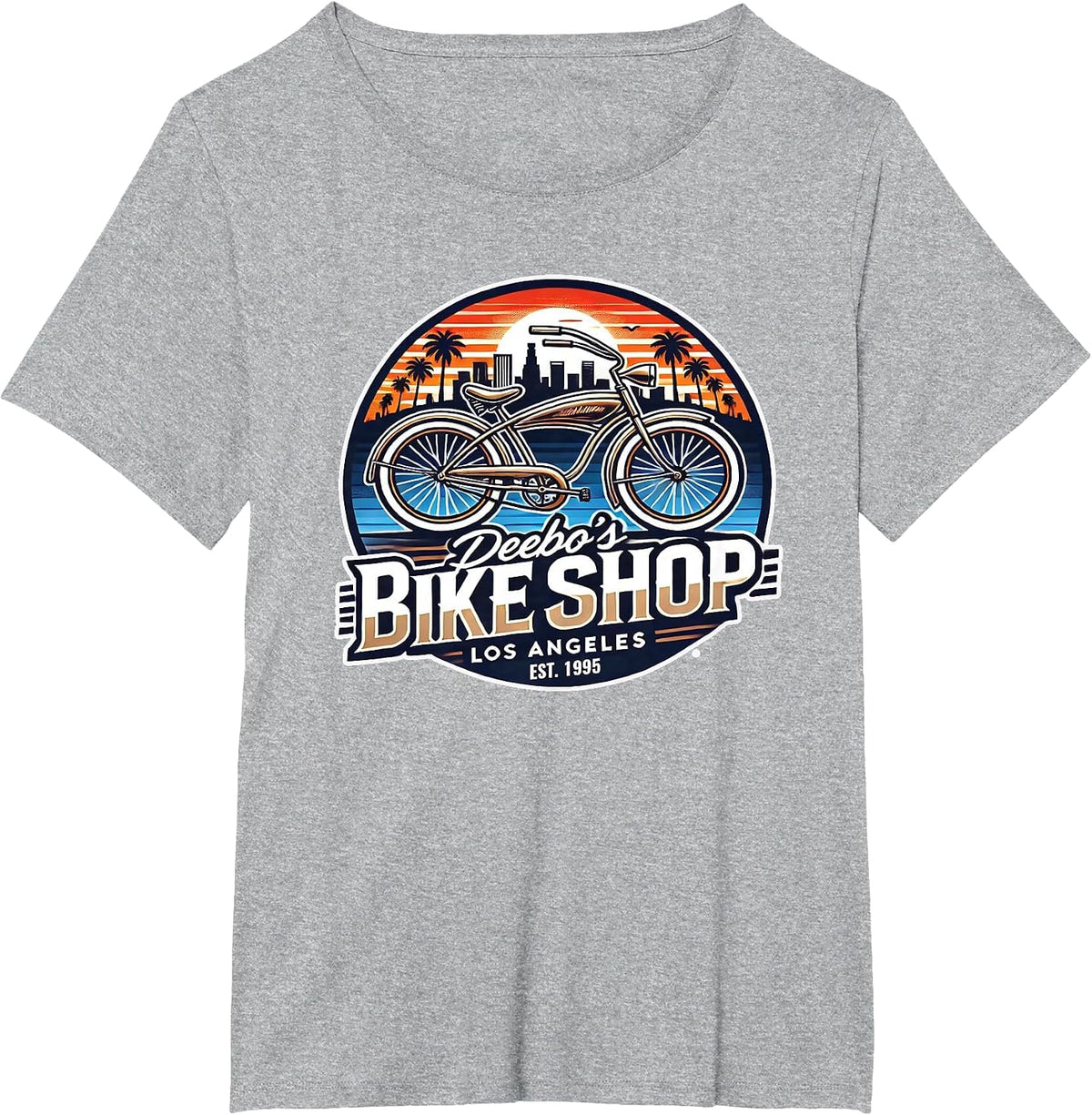 Deebo's Bike Shop Rentals of Beach Cruisers from the 90s T-Shirt - Heather Grey