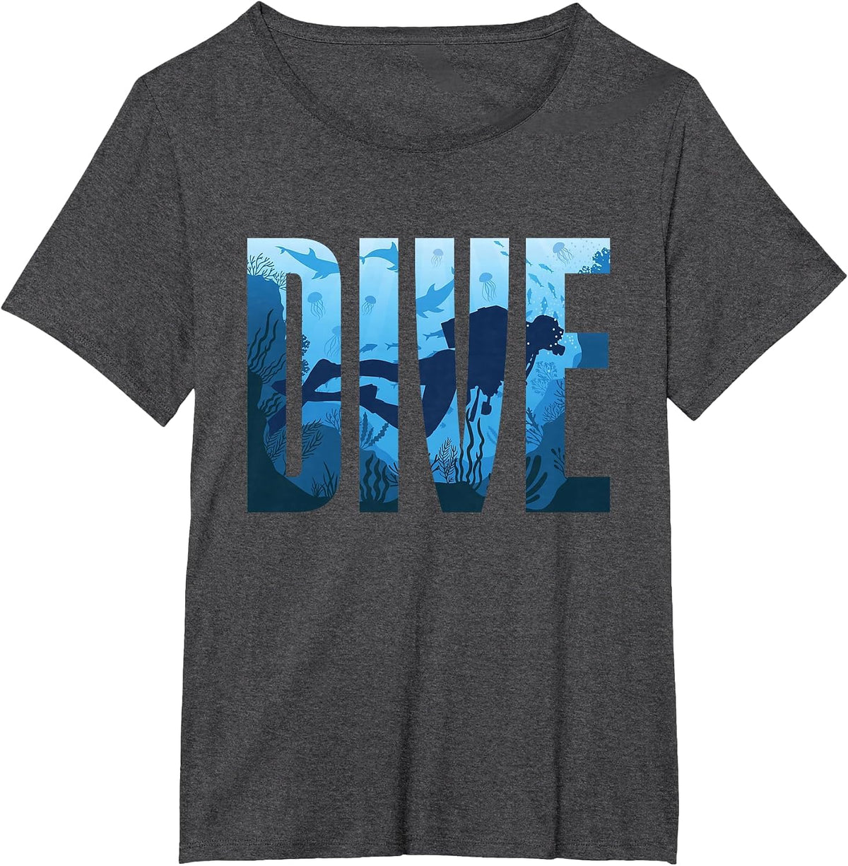 Dive Scuba Diving T-Shirt - Dark Heather Grey