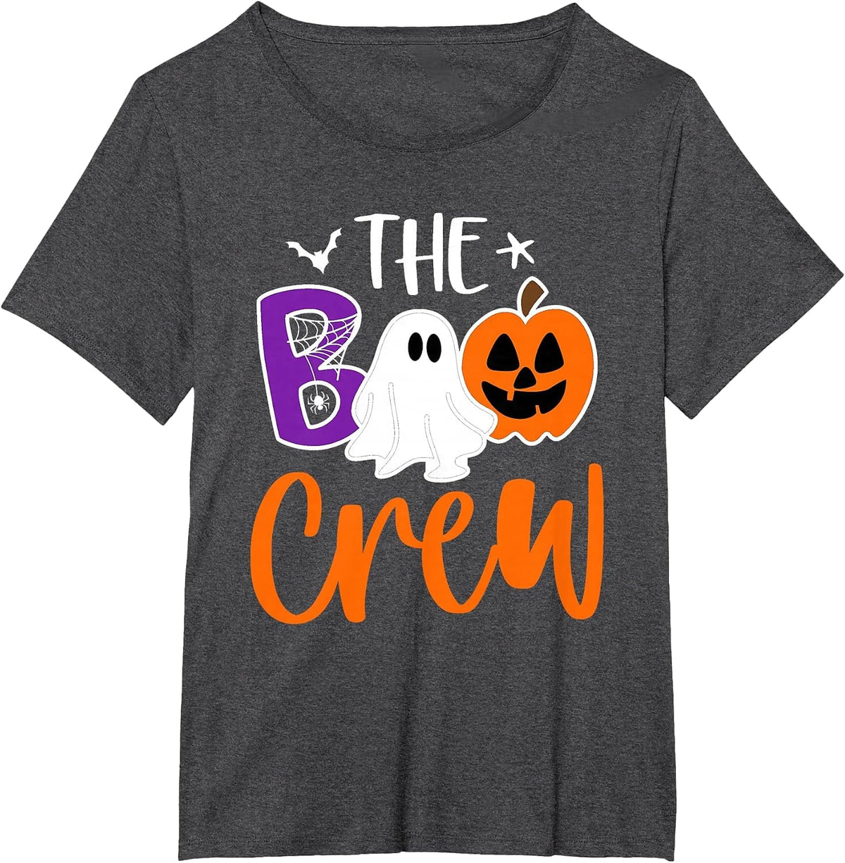 Halloween The Boo Crew Cute Ghost Spooky Family Matching T-Shirt - Dark Heather Grey