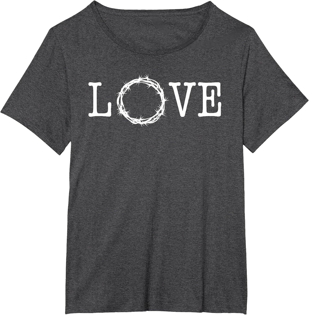 Love with Crown of Thorns as O Jesus Paid it All T-Shirt - Dark Heather Grey