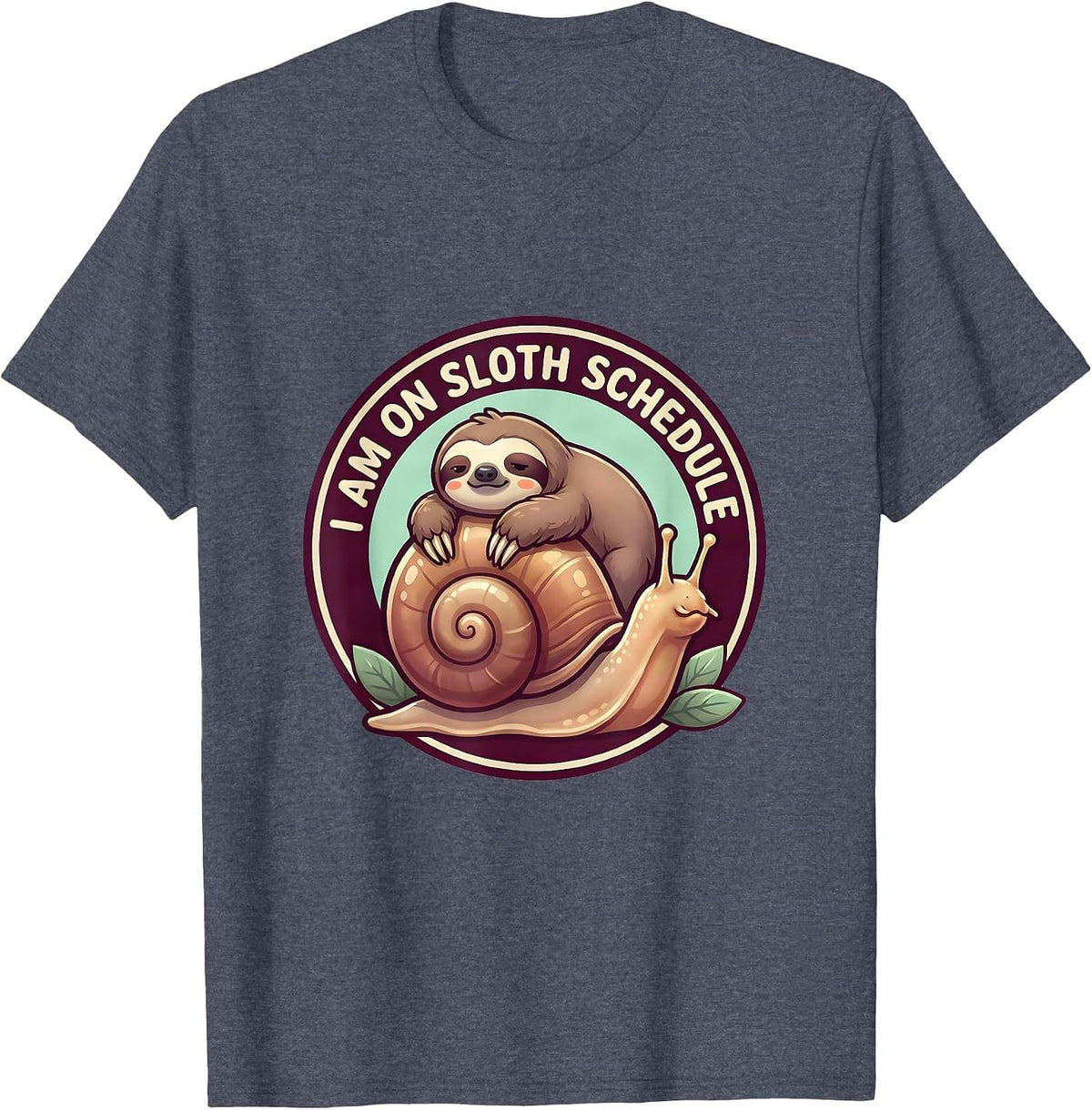 I Am On Sloth Schedule Cute Kawaii Sloth Lover Humor Gift T-Shirt - Heather Blue