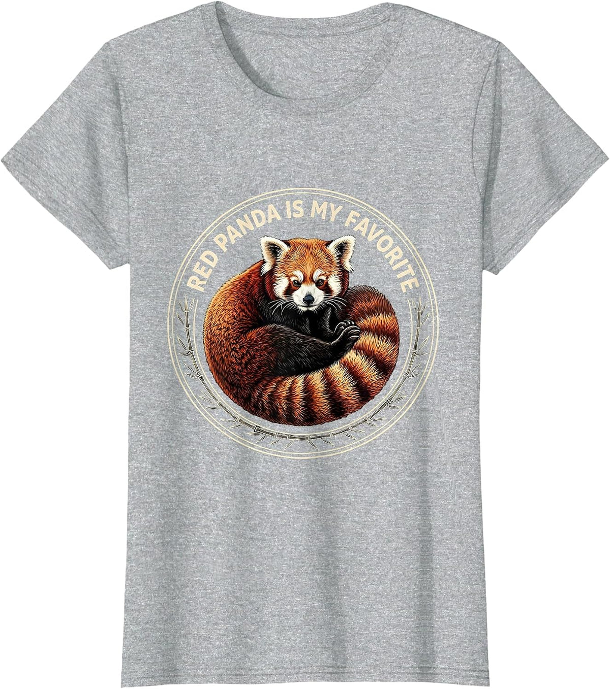 Women's Red Panda Is My Favorite Funny Animal Lover Cute Novelty T-Shirt - Heather Grey