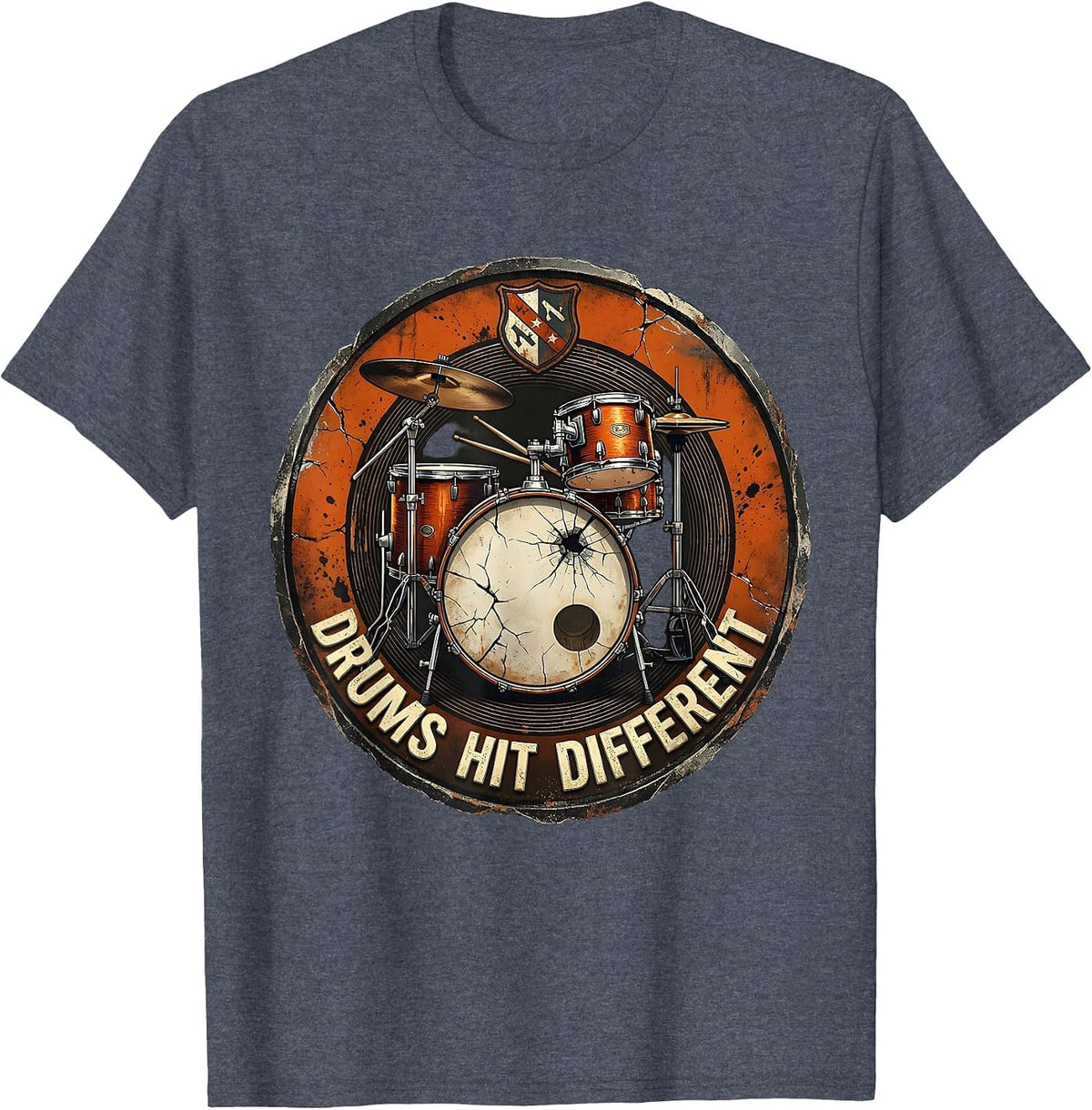 Drums Hit Different Drummer Music Design T-Shirt - Heather Blue