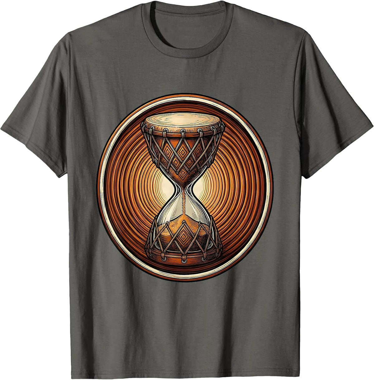 Speech Therapy Talking Drum Sound Ripple Illustration T-Shirt - Asphalt Grey