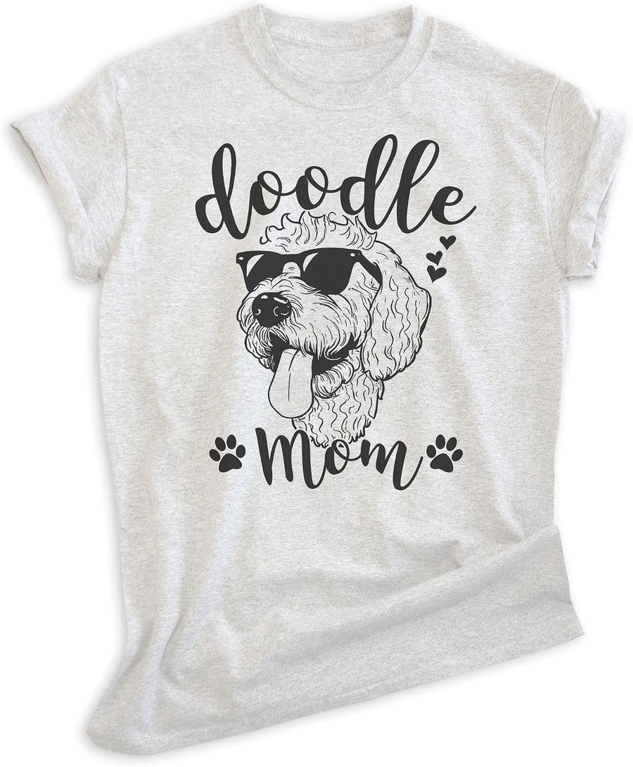 EVERTREE CLOTHING Doodle Mom T-Shirt, Unisex Women's Shirt, Golden Doodle Owner, Best Dog Mom Gift - Heather Ash