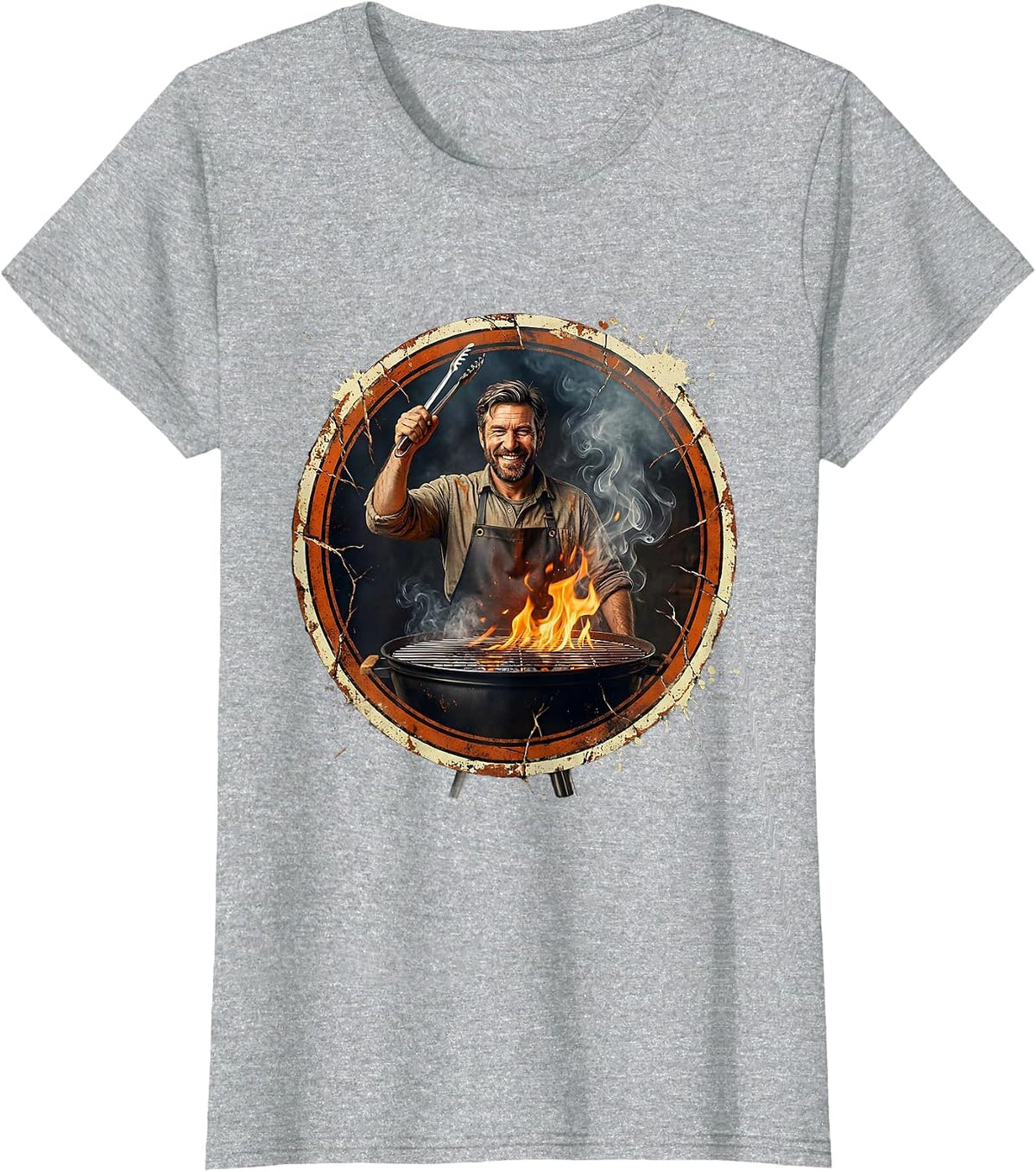 Good Fellow Backyard Barbecue Grilling Graphic T-Shirt - Heather Grey