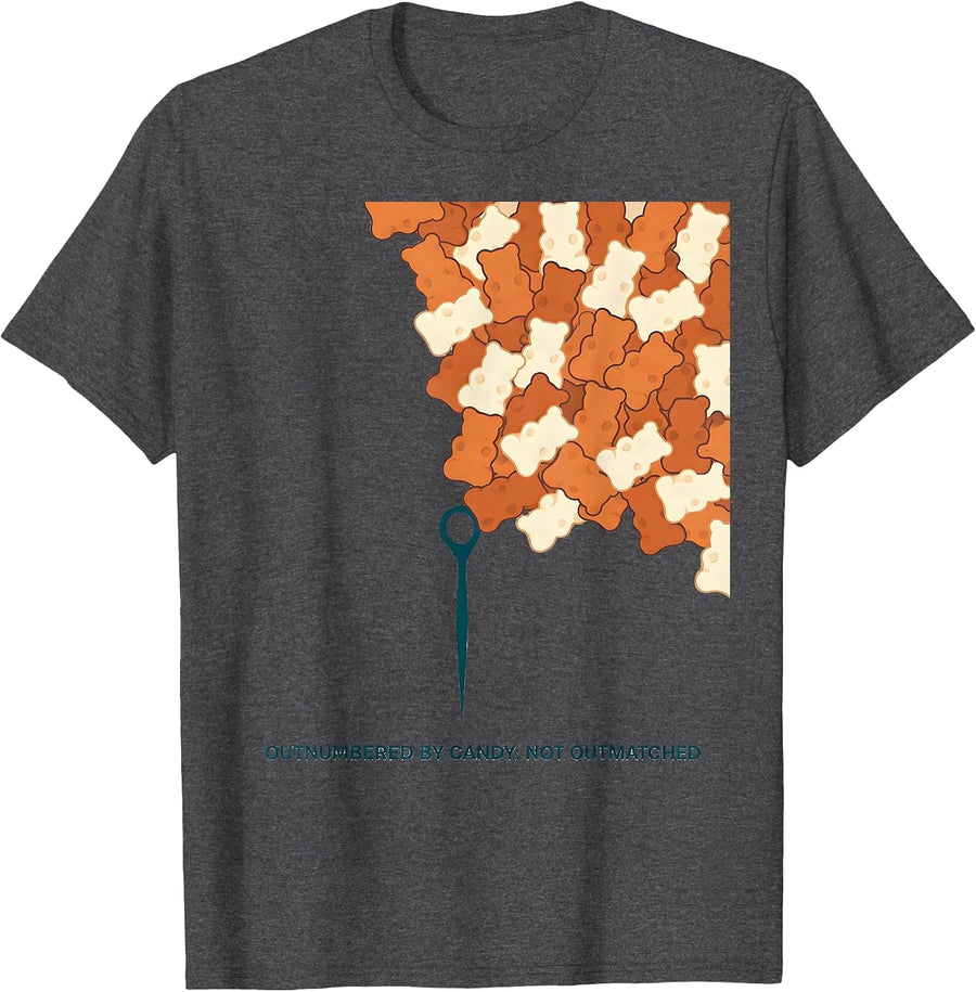 Men's Outnumbered By Candy Not Outmatched Dental Hygienist T-Shirt - Dark Heather Grey