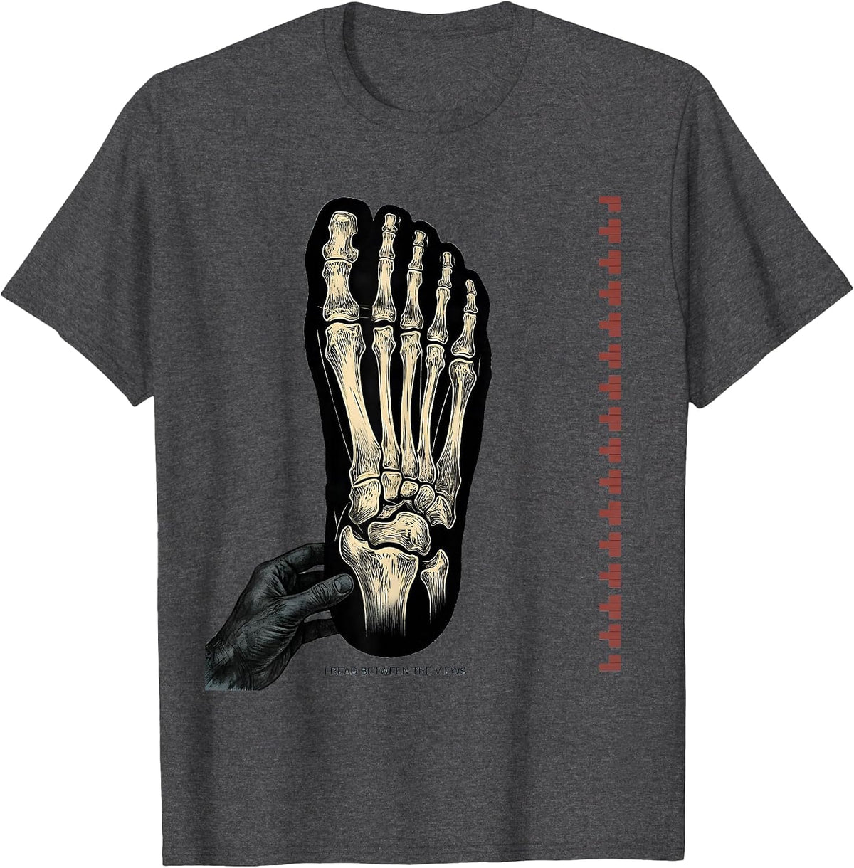 I Read Between The Views Funny Radiology Tech Humor T-Shirt - Dark Heather Grey