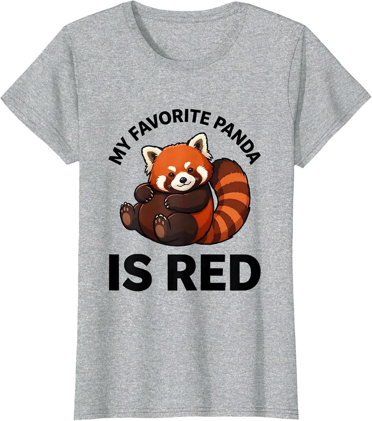 My Favorite Panda Is Red Cute Kawaii Panda Lover Gift T-Shirt - Heather Grey