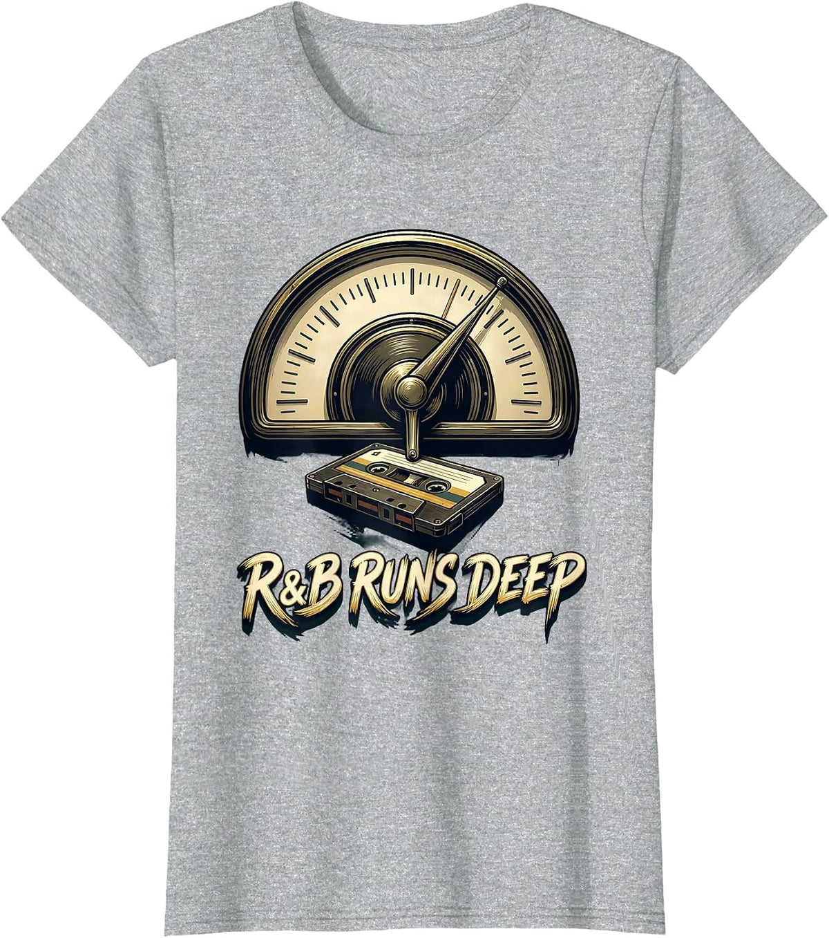 R&B Runs Deep Retro Nostalgic 90s Old-School R&B Music Fan T-Shirt - Heather Grey