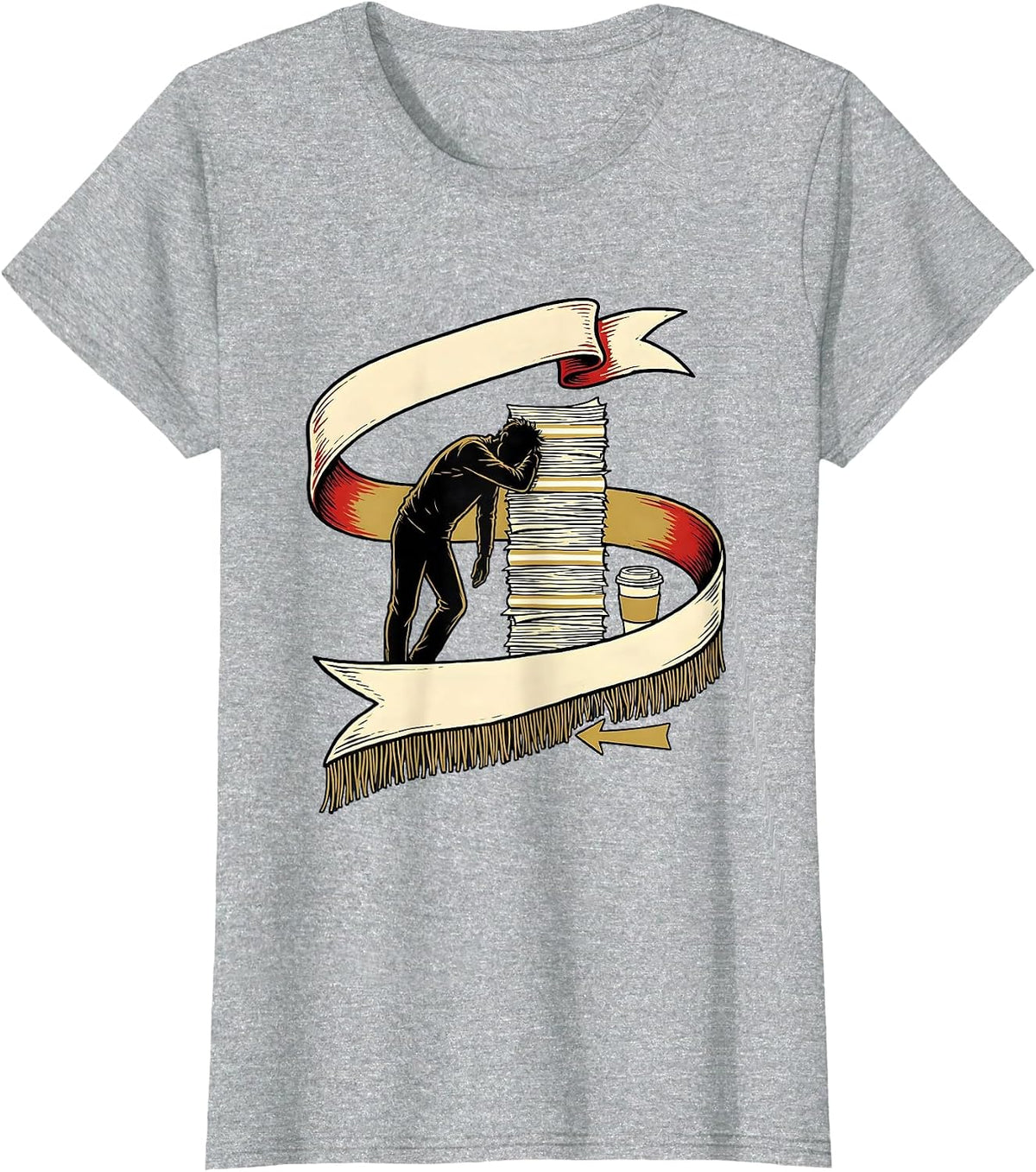 Women's Finish Line Sash Theater Kid Musical Theatre Performer Humor T-Shirt - Heather Grey